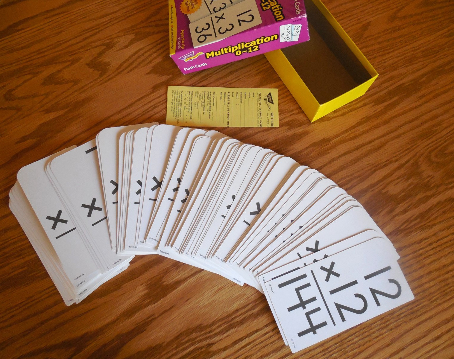 MINT TREND Multiplication 0-12 Flash Cards for Ages 8+ w 91 Self-Checking Cards