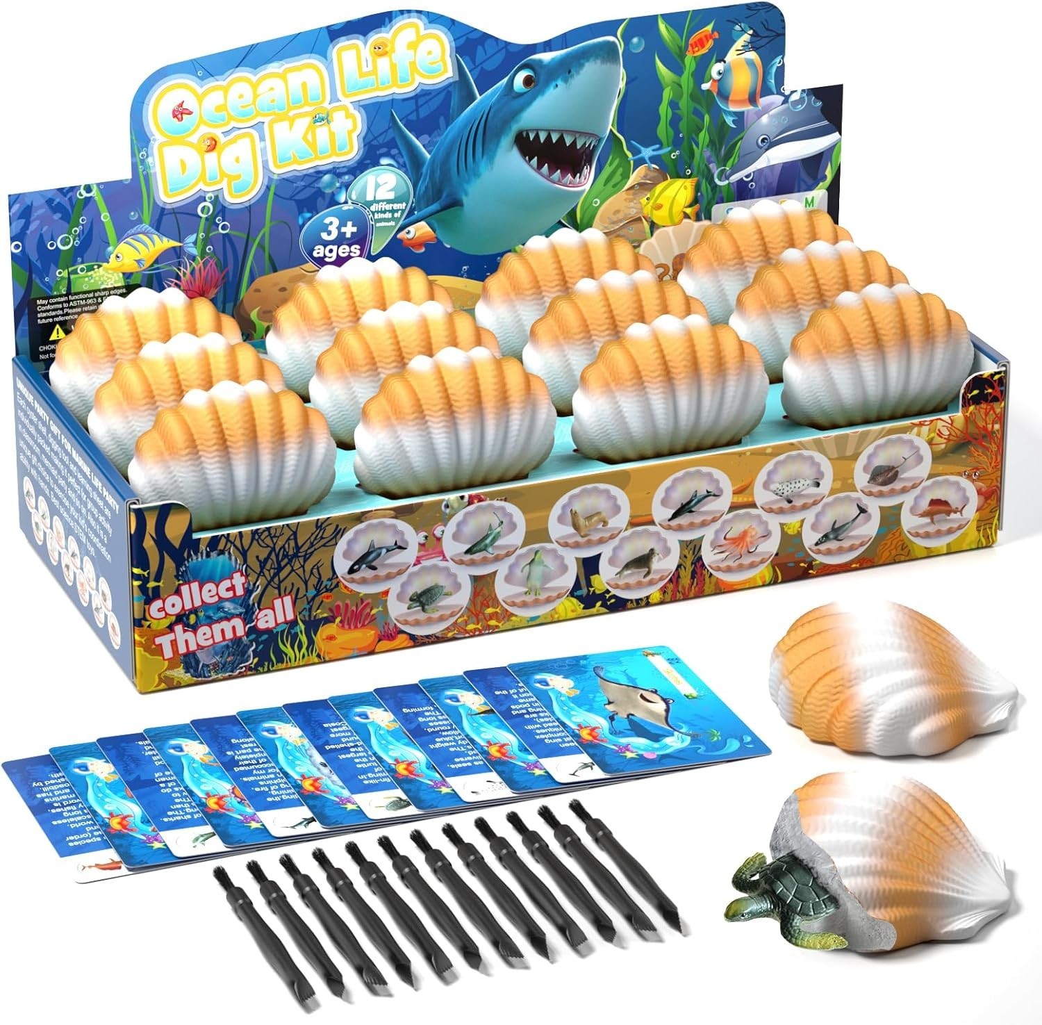 Educational Ocean Animals Dig Kit, Interactive Science Gift for Young Learners