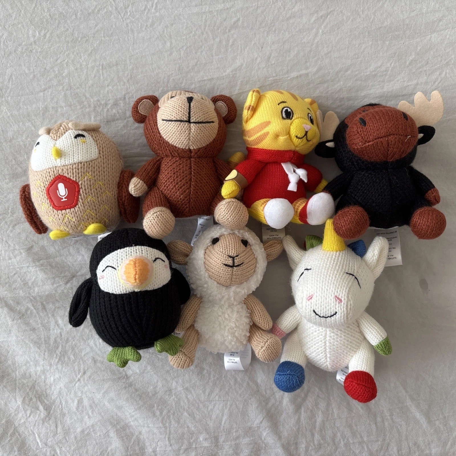 Storypod Crafties Lot 7 Daniel Tiger, Unicorn, Sheep, Moose, Owl, Tucan, Monkey