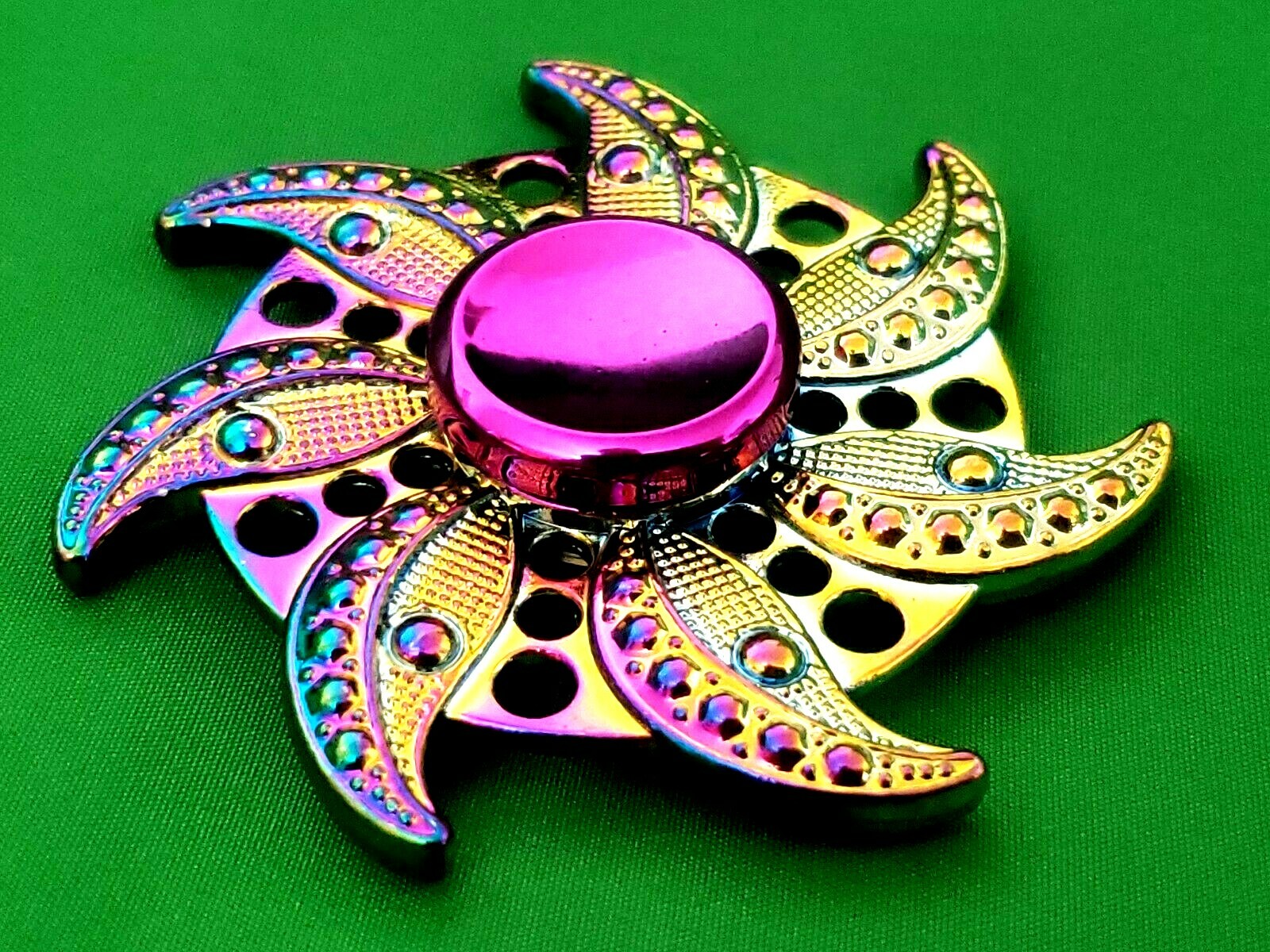 Multi Color Flower Fidget Spinner Toy All Metal Adults Kids Boys Girls ADHD