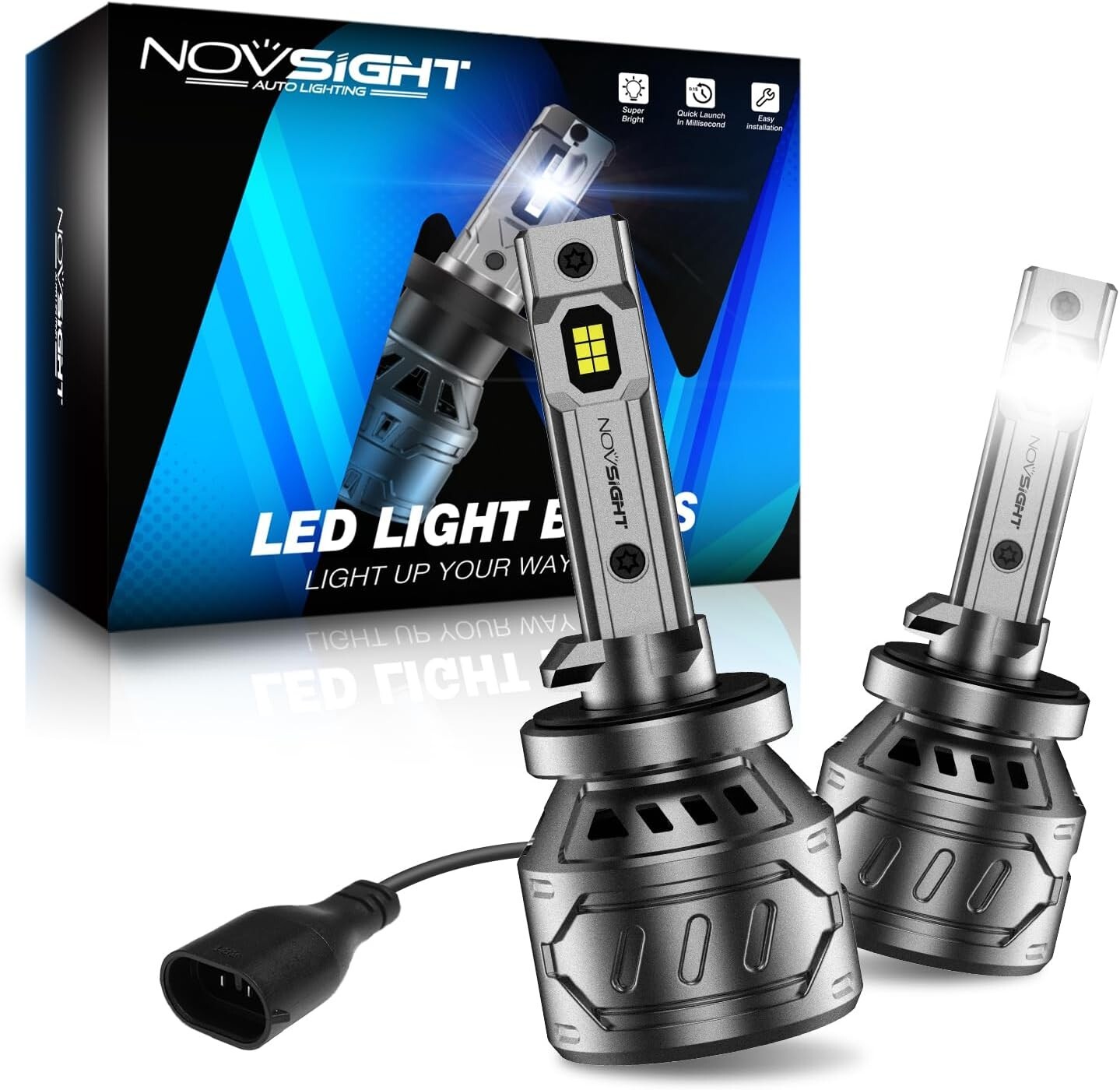 NOVSIGHT 881 LED Fog Light Bulbs 6500K White 60W 13000LM Bright 889 898 886 896