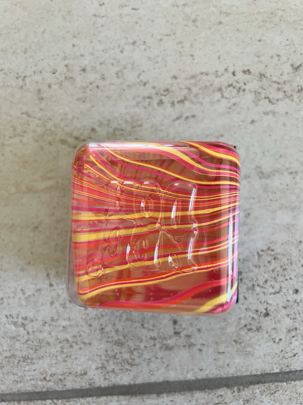 NeeDoh Nice Berg Swirl XL Giant Nee Doh Squishy Swirl Cube Orange Pink Yellow