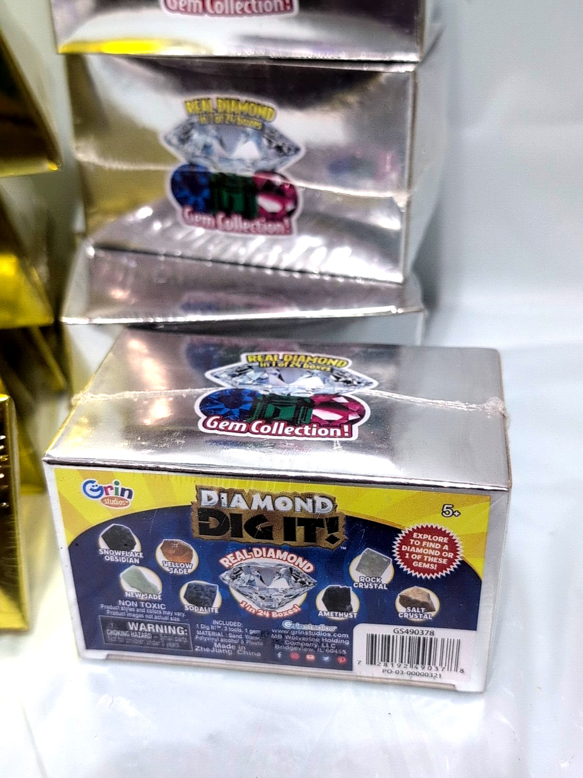 GrinStudio Dig It Gold & Diamond Treasure Bars Lot of 10 Bars 1 in 24 Real