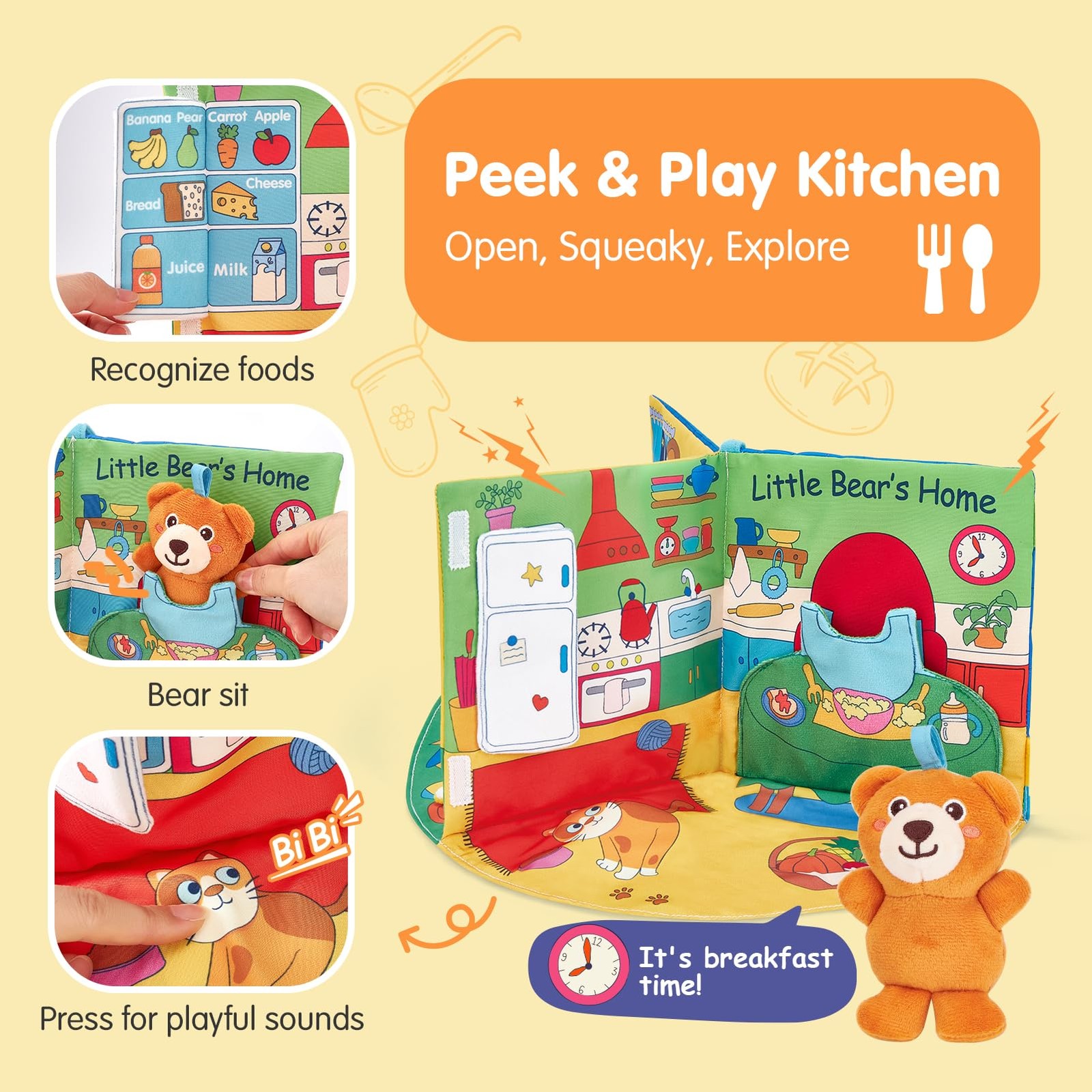 hahaland 3D Busy Book for 0-12 Months Small, Red, Blue, Green, Yellow, Pink
