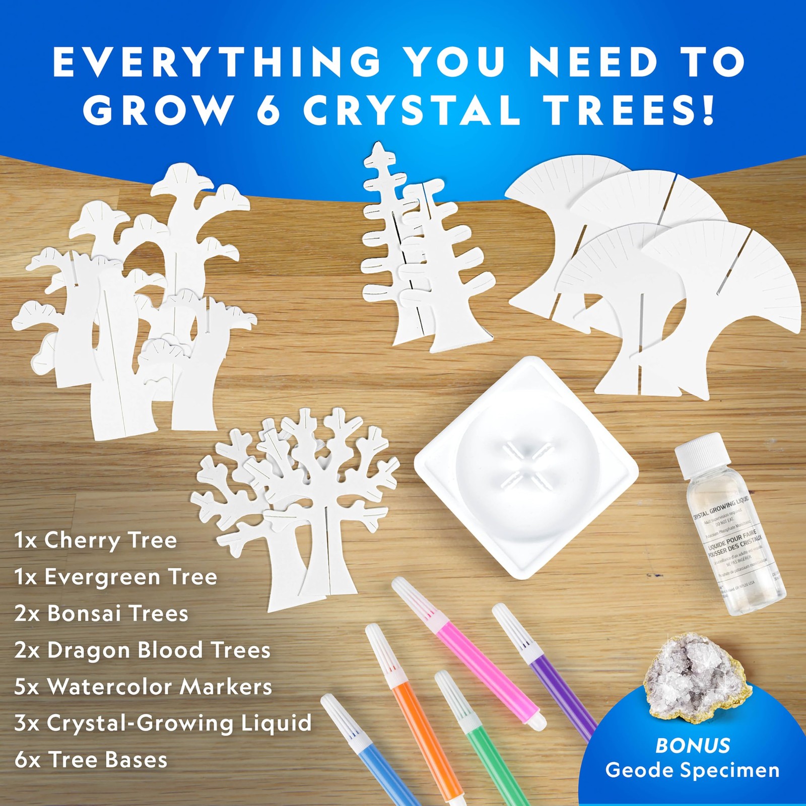 Blue Marble National Geographic Craft Kits For Kids – Crystal Growing Kit Grow