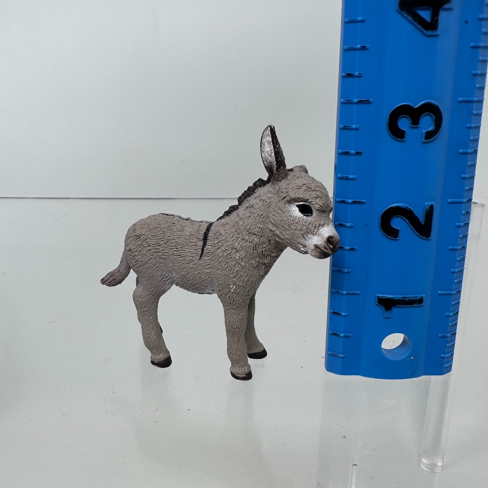 Schleich Donkey Foal Figure Gray Wildlife Zoo Baby Animal Figurine 2.5″ 2013