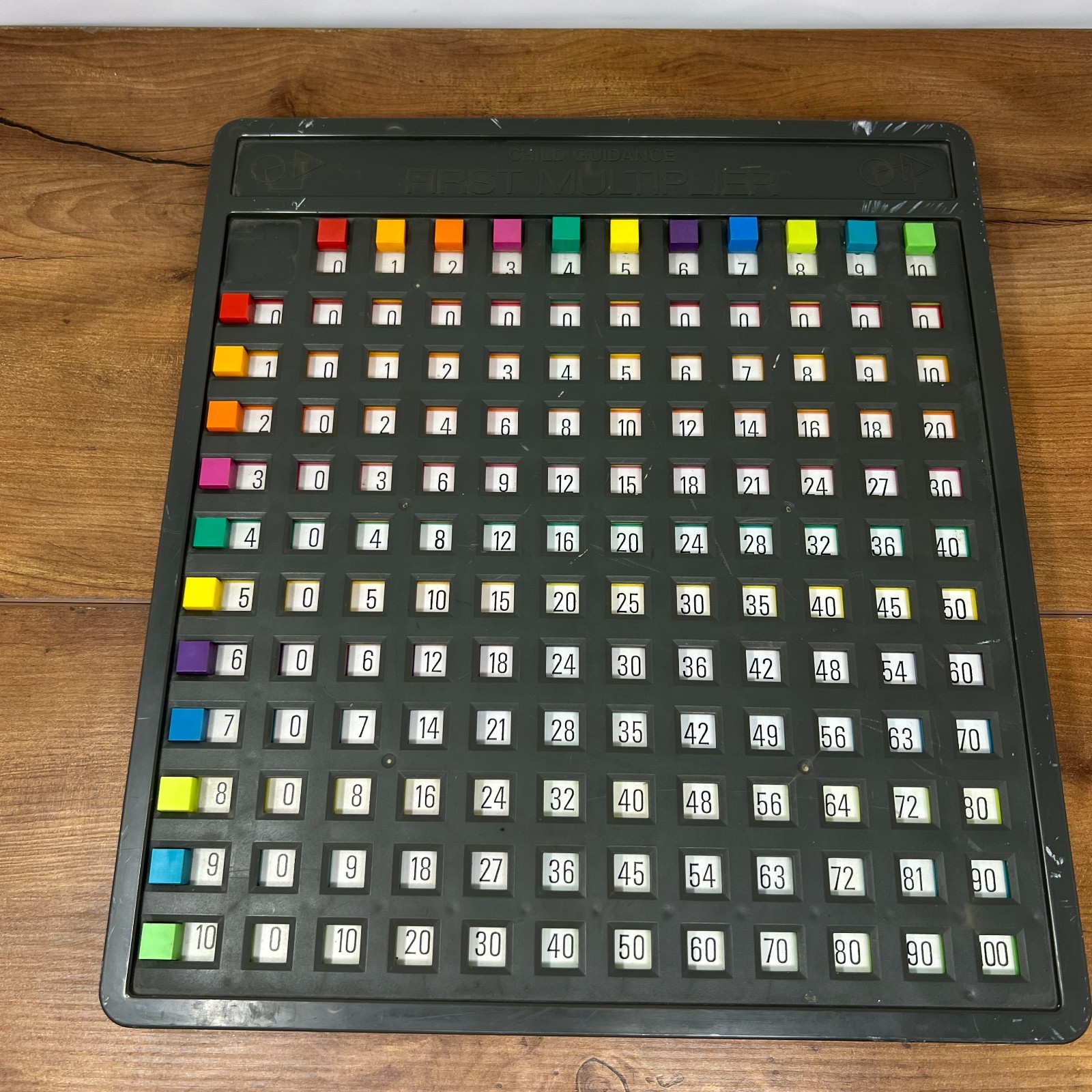 Vintage Child Guidance First Multiplier Mathematics Learning Device Gray