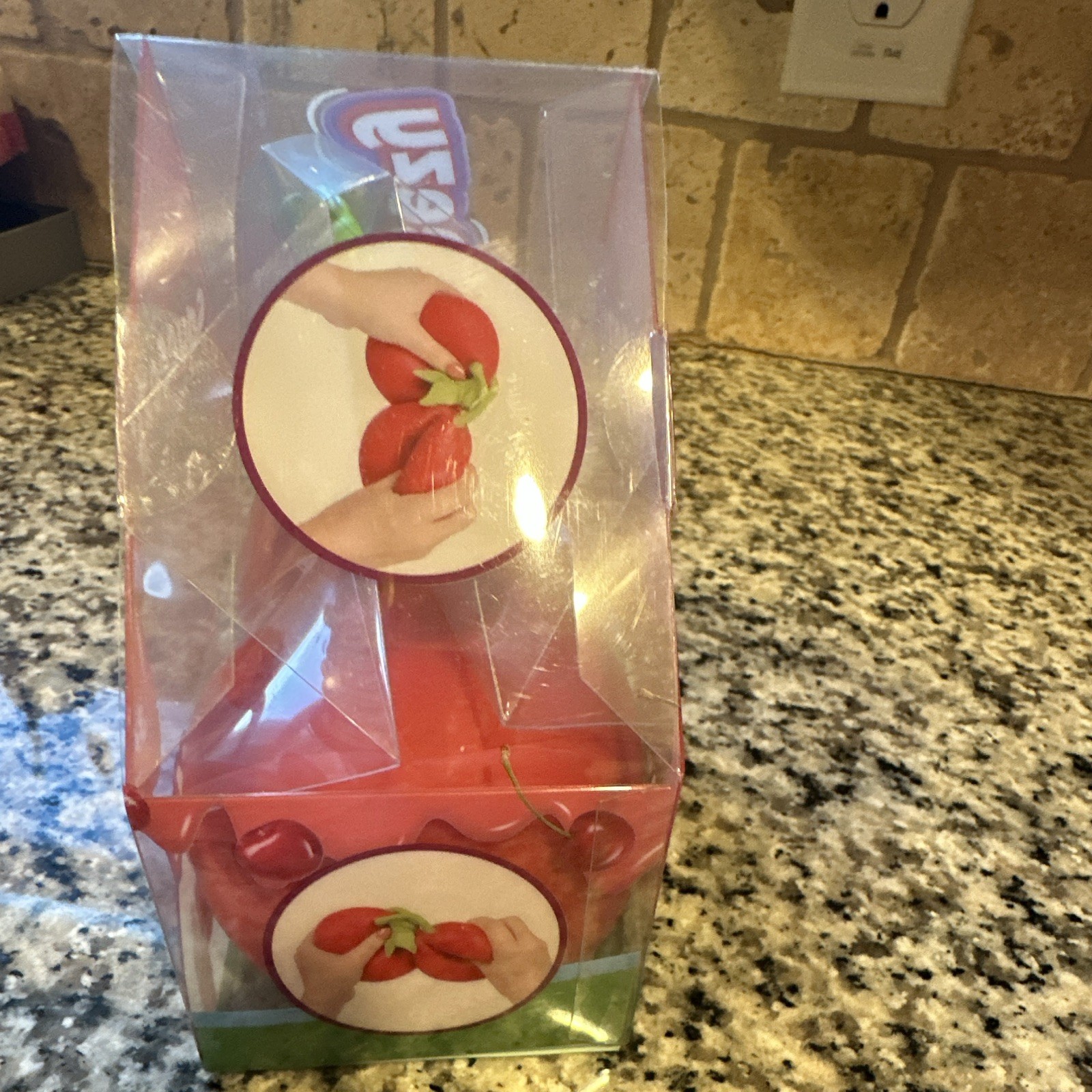 Squeezy Cherry Tactile Squeeze Toy, Red/Green/Pink, Age 3-4 Years
