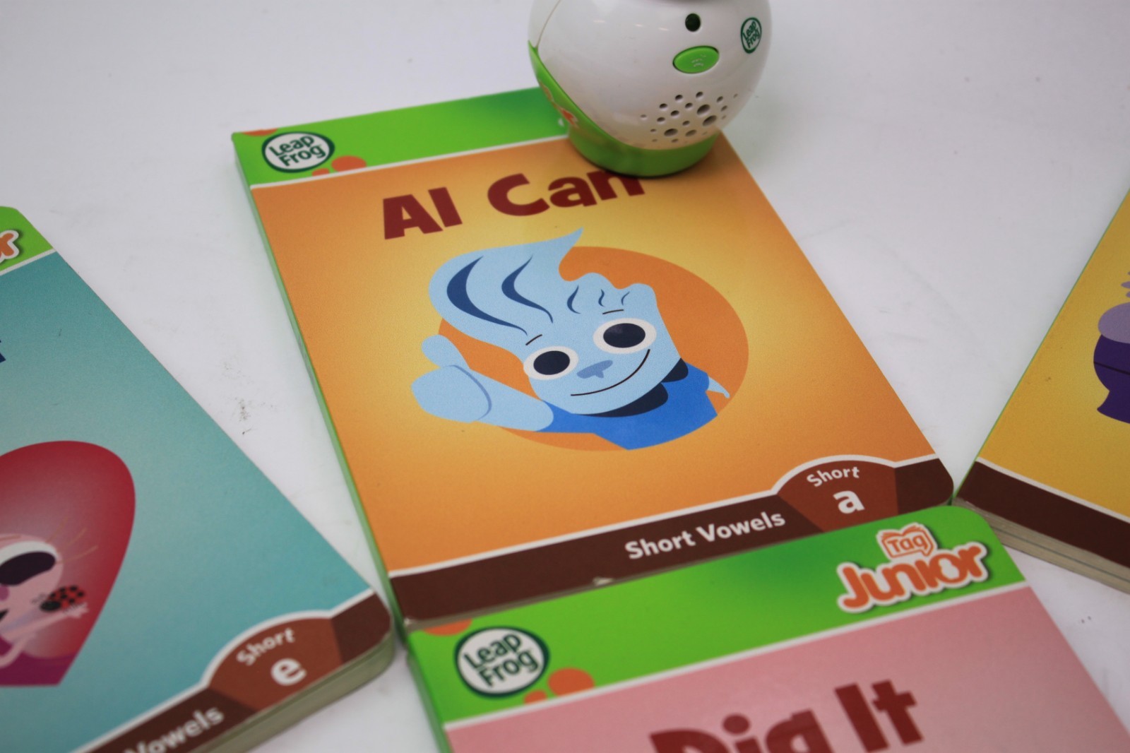 Leap Frog Tag Junior LOT -AI Can – Dig it – Us – Meg’s Pet w/ Reader