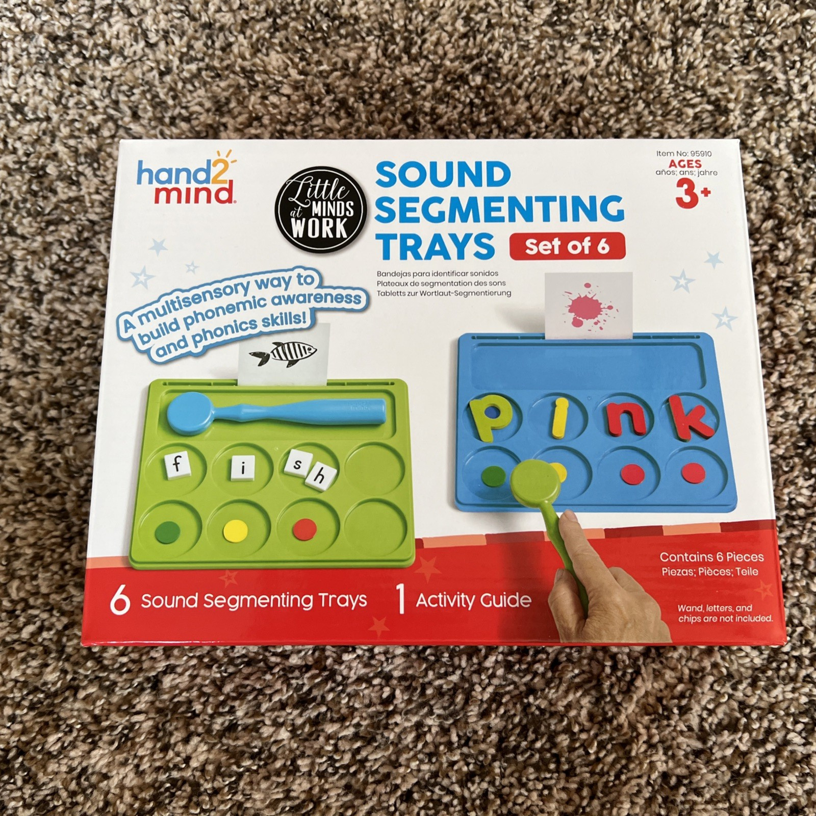 Hand 2 Mind Little Minds at Work Sound Segmenting Trays, Set of 6 NEW
