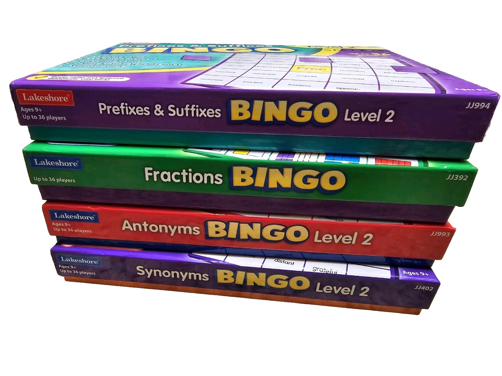 Lot 4-Lakeshore Bingo Prefixes Suffixes Synonyms Antonyms Fractions Age 10 & Up