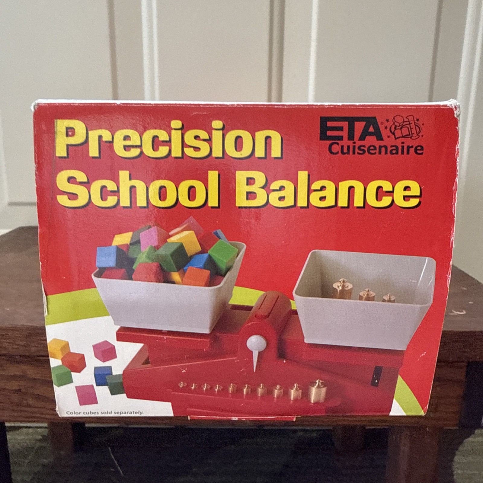 ETA Cuisenaire 410B School Balance Complete Box Manual Brass Weights