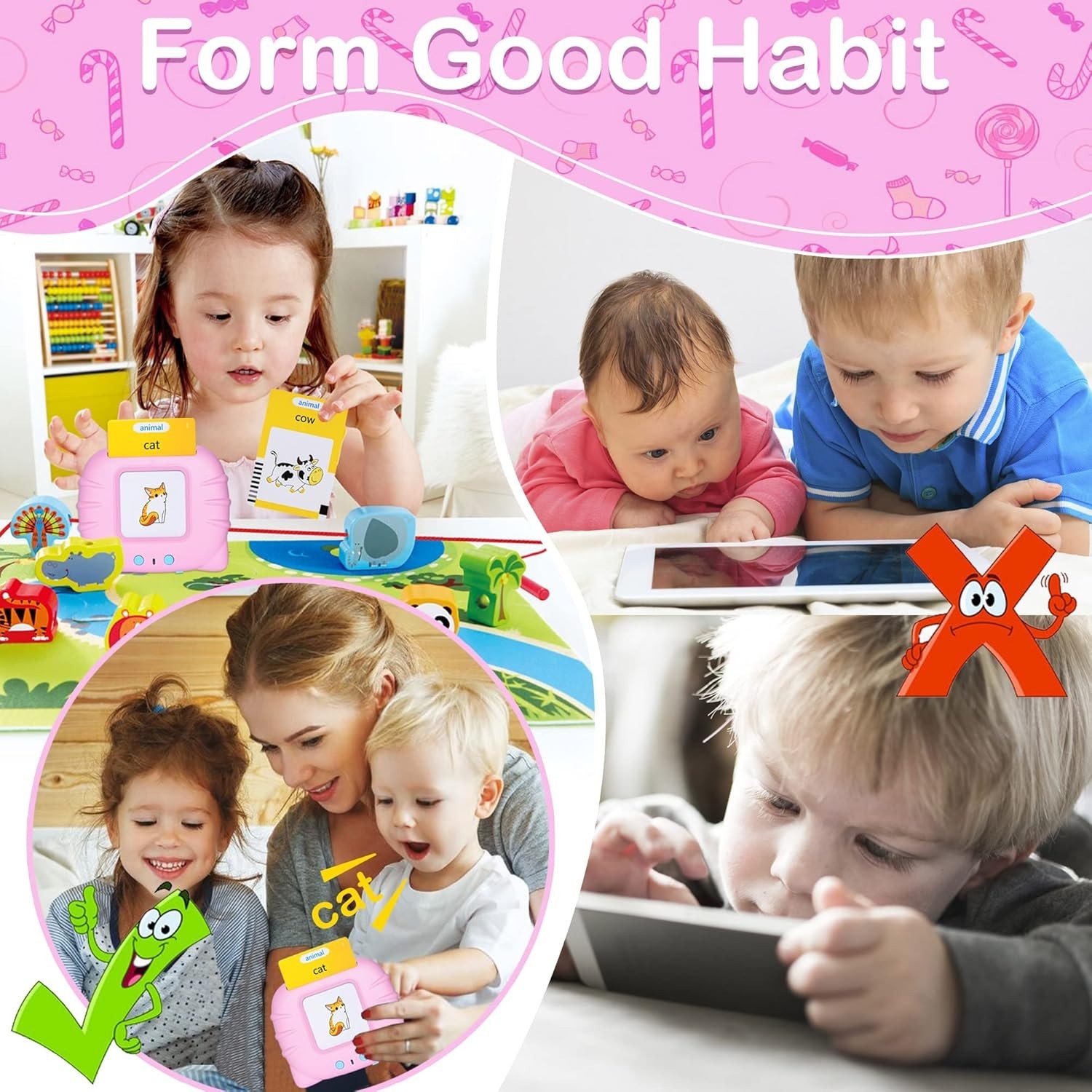 510 Talking Flash Cards for Kids 2-4 – Pocket Speech Therapy Toys for Autism,…