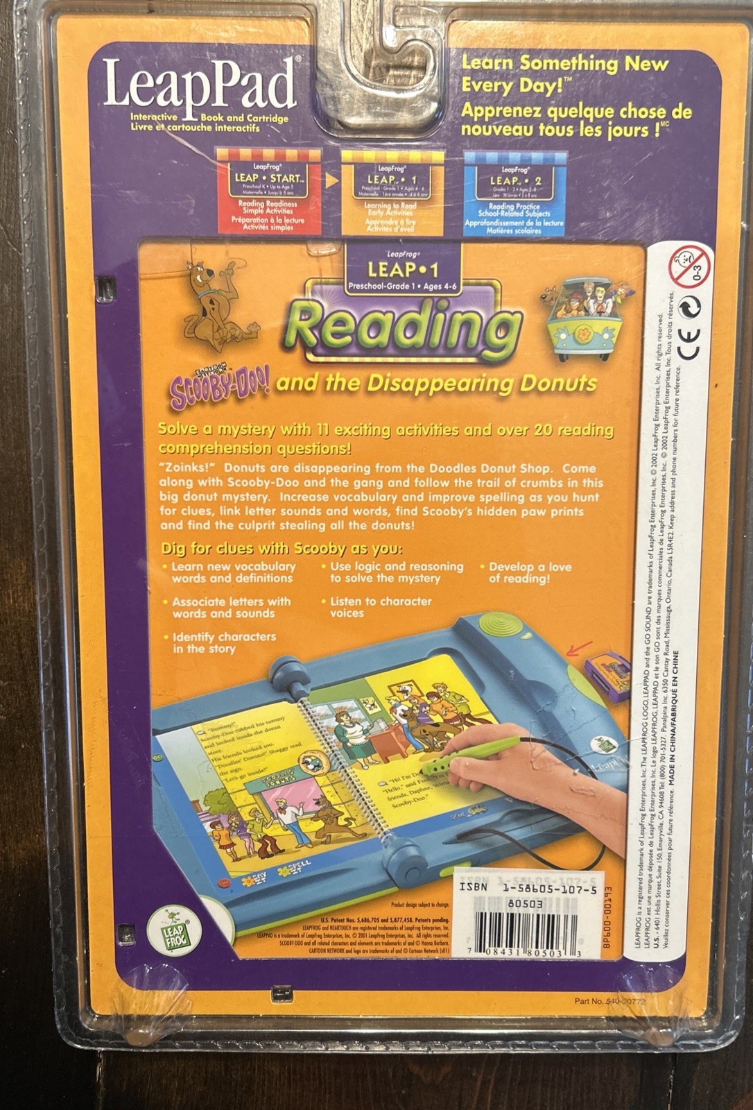 Leap Frog LeapPad Scooby Doo! and the Disappearing Donuts Book & Cartridge NEW