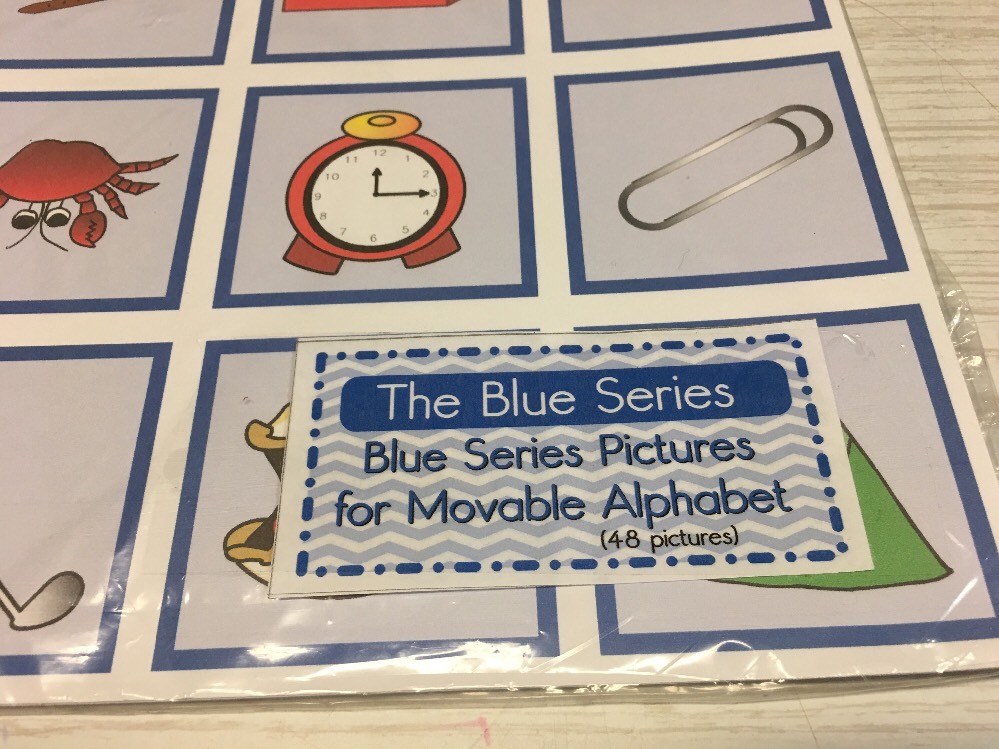 The Blue Series – Pictures For Movable Alphabet – Montessori