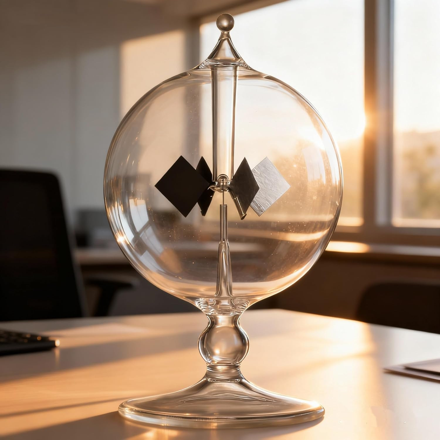 Solar Power Radiometer Glass Windmill for Light Energy Display and Education