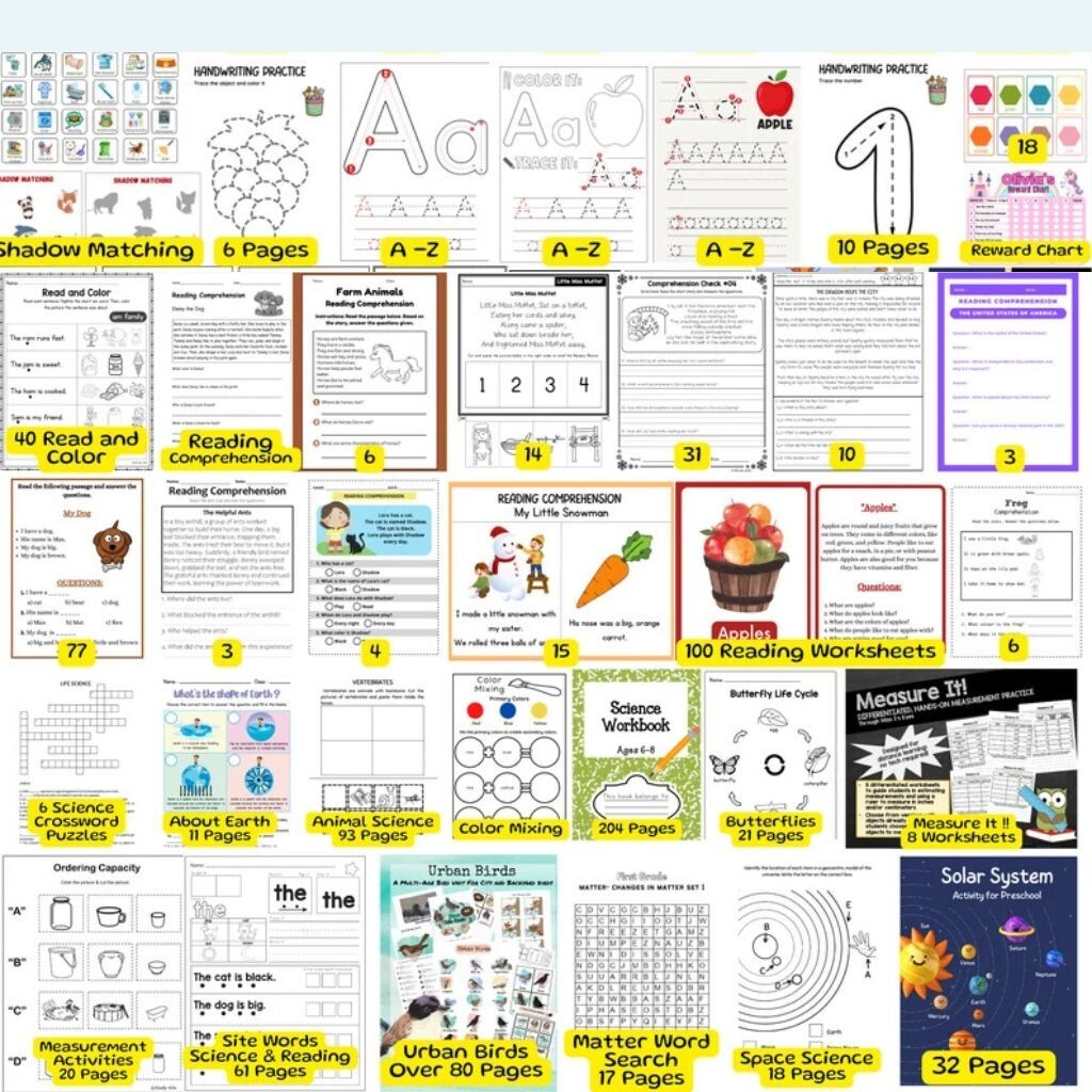 15,000+ Printable Activity Pages Mega Bundle for Preschool & Kindergarten