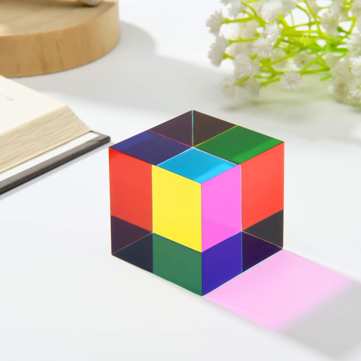 Educational 40mm CMY Cube – Color Recognition Toy & Modern Desk Decoration