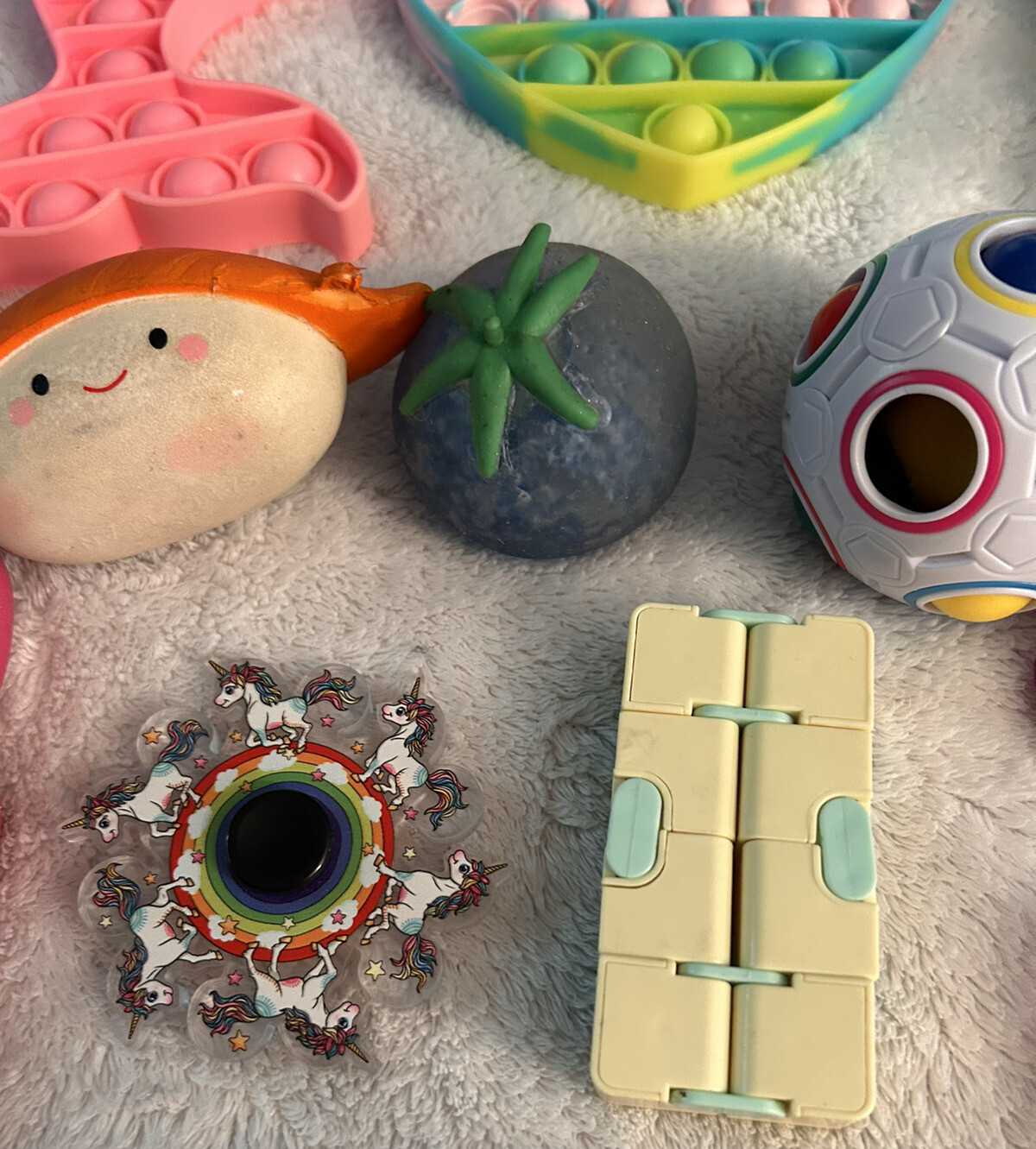 Push Pop It Bubble Dimple Fidget & Squishy Toys Sensory Stress Relief Lot Of 23
