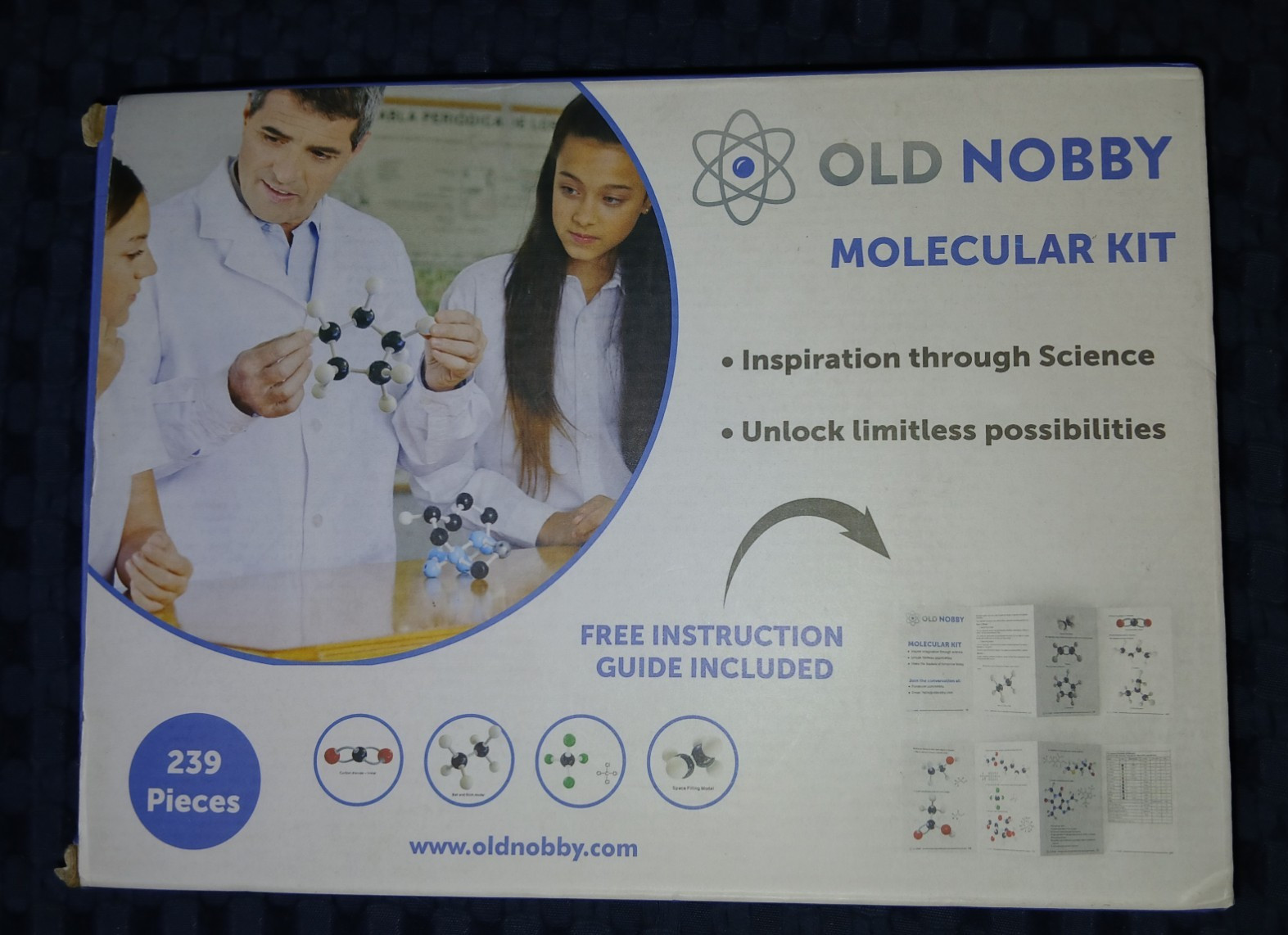 Old Nobby Molecular Kit 239 Pieces w/ Instruction Guide, Ages 4-11 Years