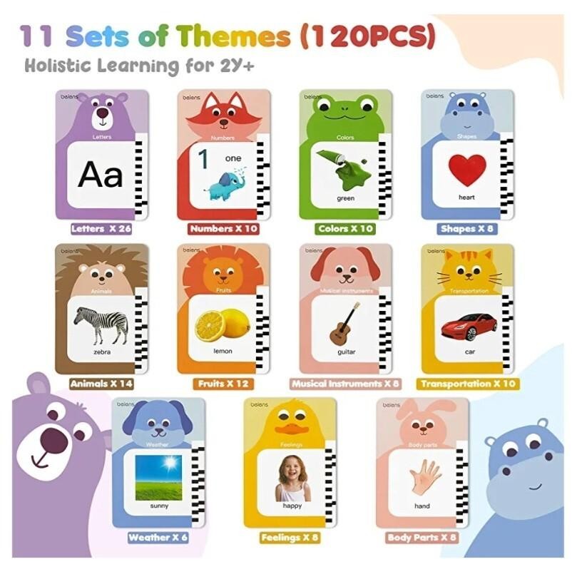Kids Multi-Theme Talking Learning Machine w/ 120 Flashcards Set Teach