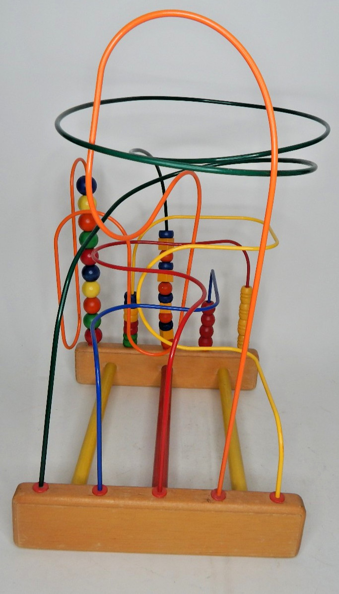 Vintage Anatex Rollercoaster Bead Maze Metal Wood Kids Educational Activity