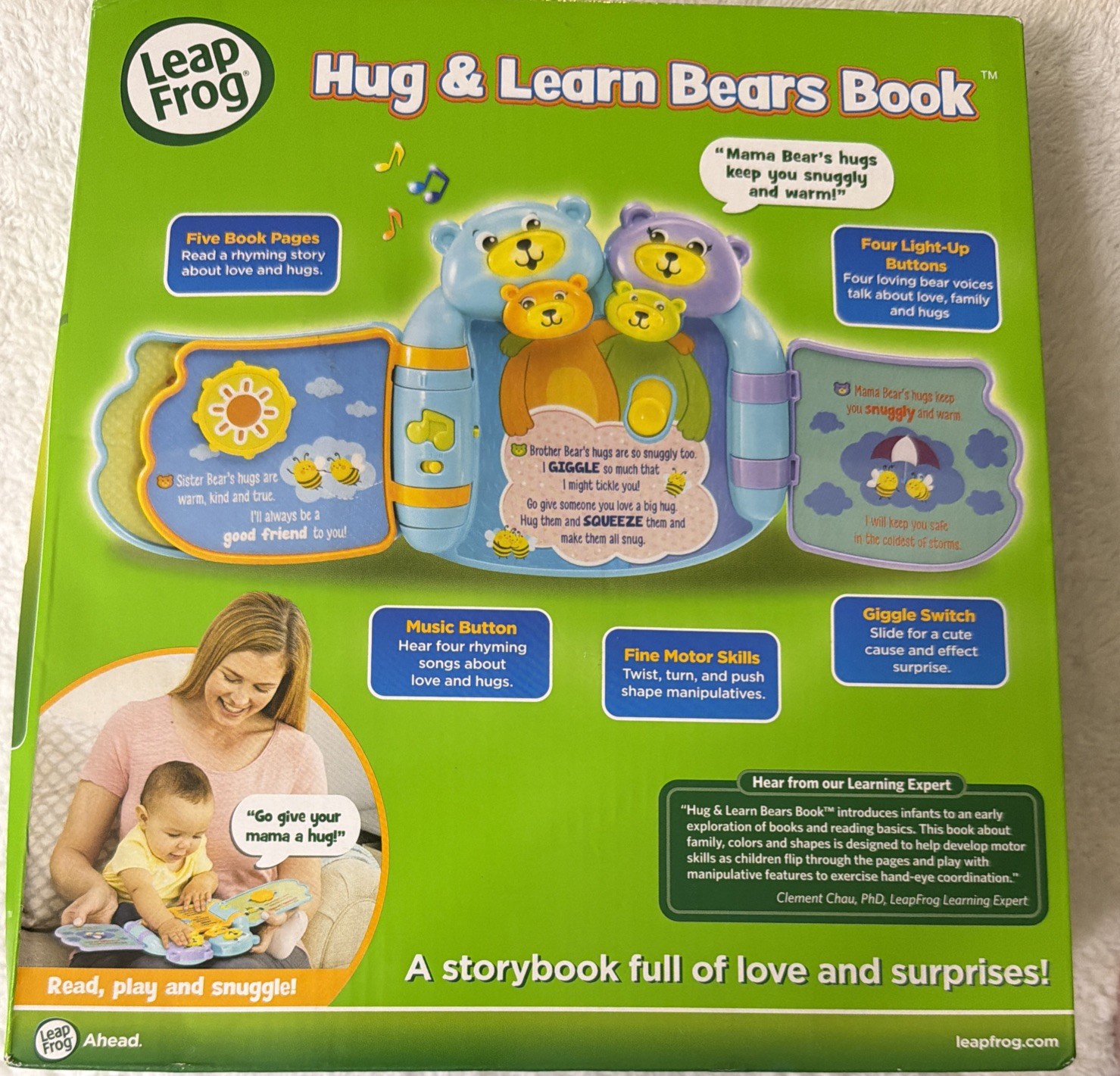 Leap Frog Hug & Learn Bears BOOK Electronic Activity Book NIB New 6 Months +