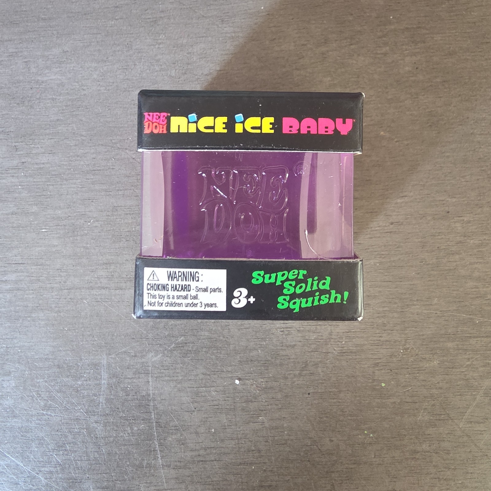 Schylling NeeDoh Nice Ice Baby Super Solid Squish Mini Cube Purple