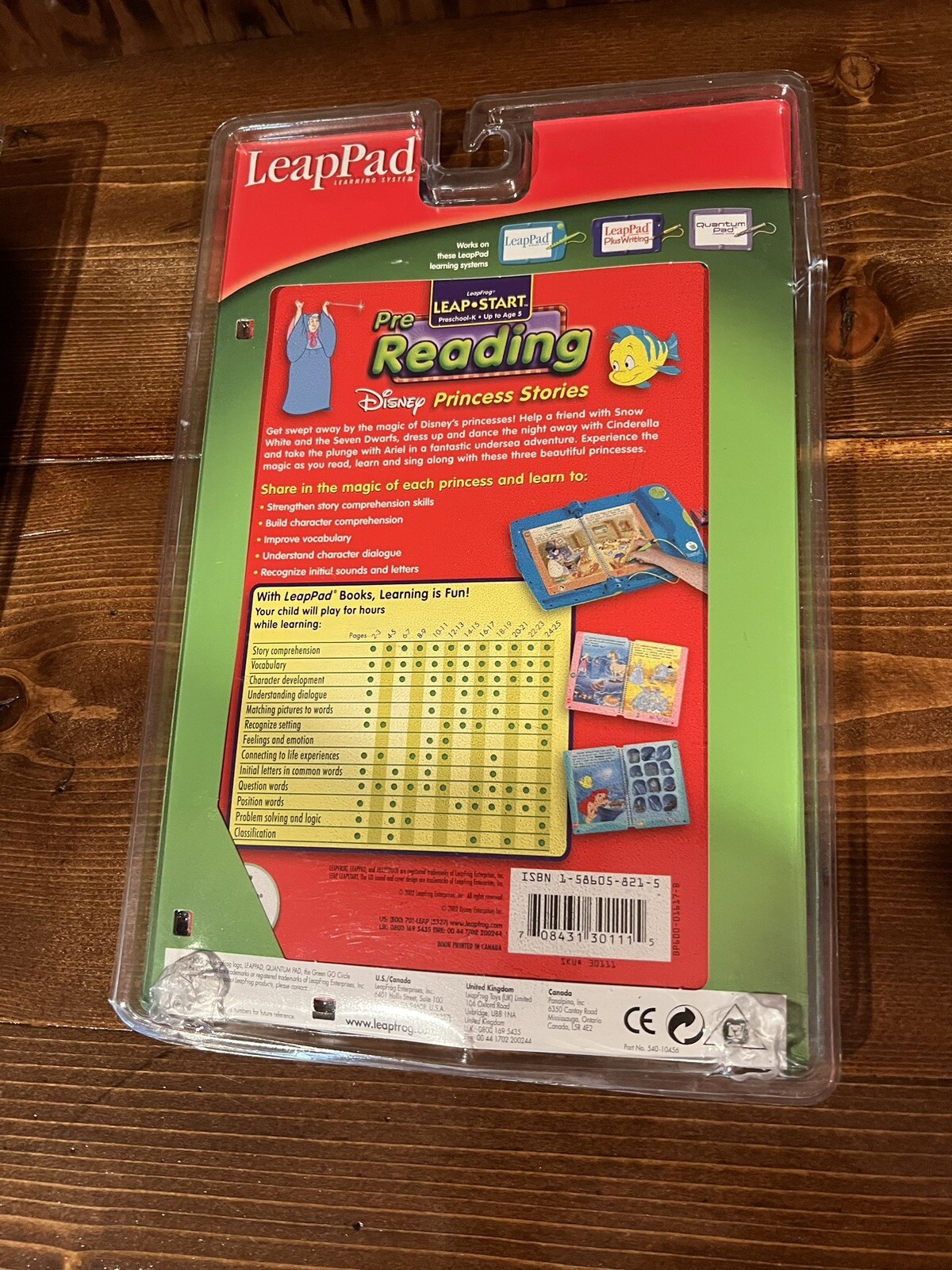 LeapPad Book and Cartridge Set Of 2 New Sealed Disney Princess/Fairy Tales