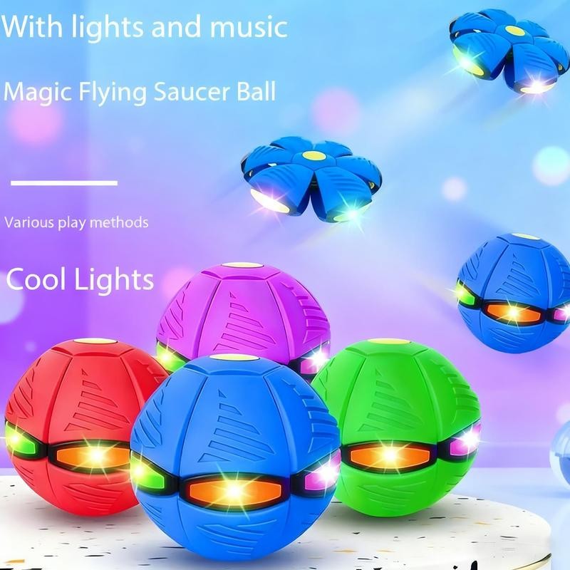 Magic Meta Bounce Ball 2-in-1 Flying Saucer Transforming LED Bouncy Toy Kids Pet
