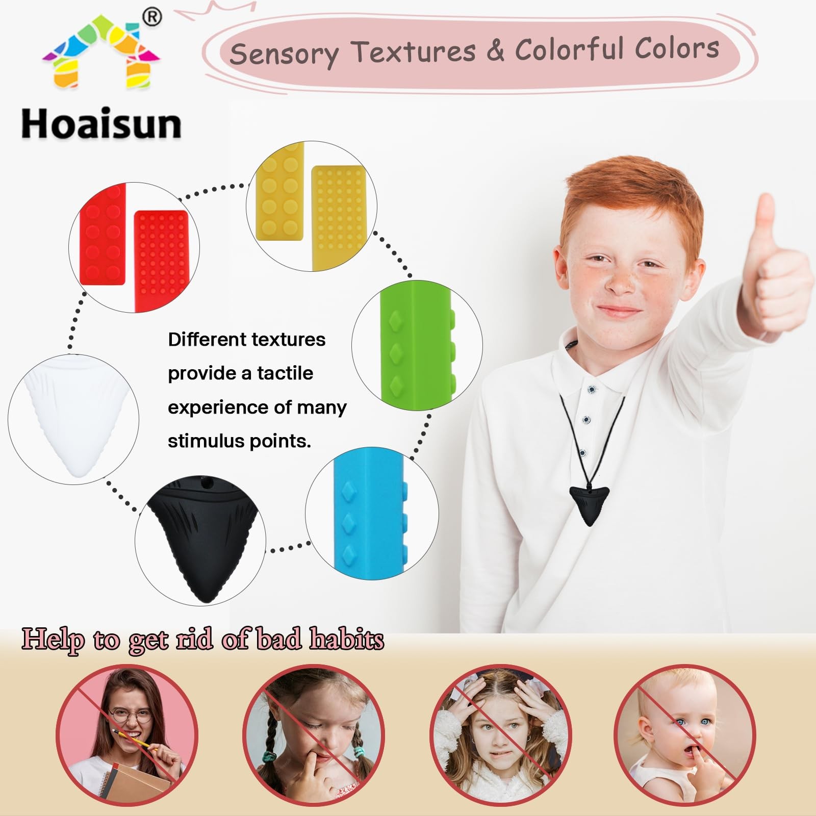 Chewy Necklaces for 2.7*0.7 Inch, Red, Yellow, Blue, Green, White, Black