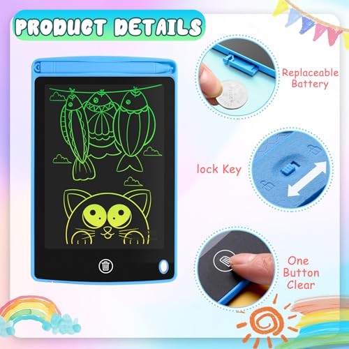 12 Pack LCD Writing Tablet for Kids Colorful Drawing Board with One 6.5 inch