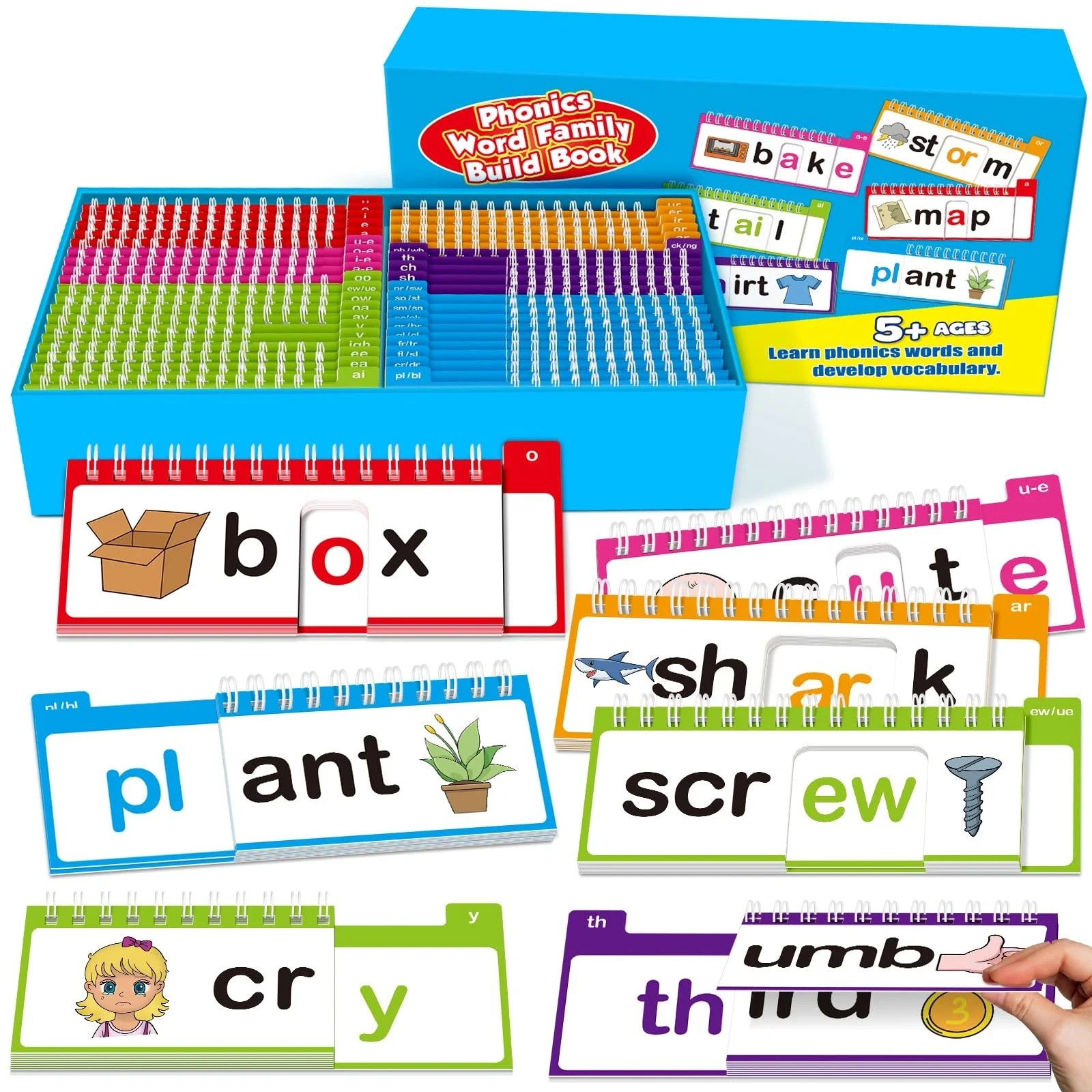 40PC Word Family Phonics Flip Books Kids Reading Learning Homeschool Set NEW