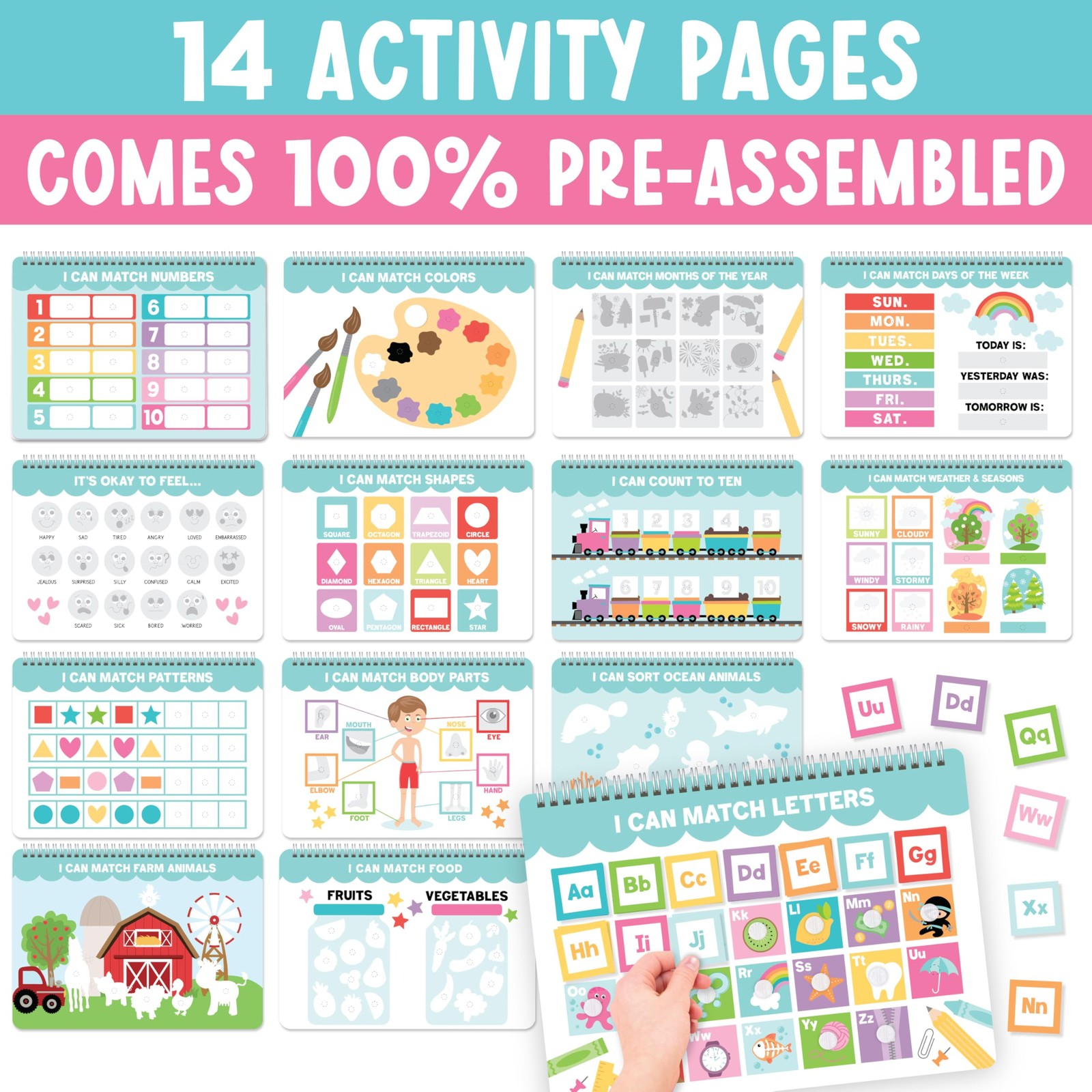 My First Busy Book Toddlers 3-5, Montessori Preschool Learning Activities Age…