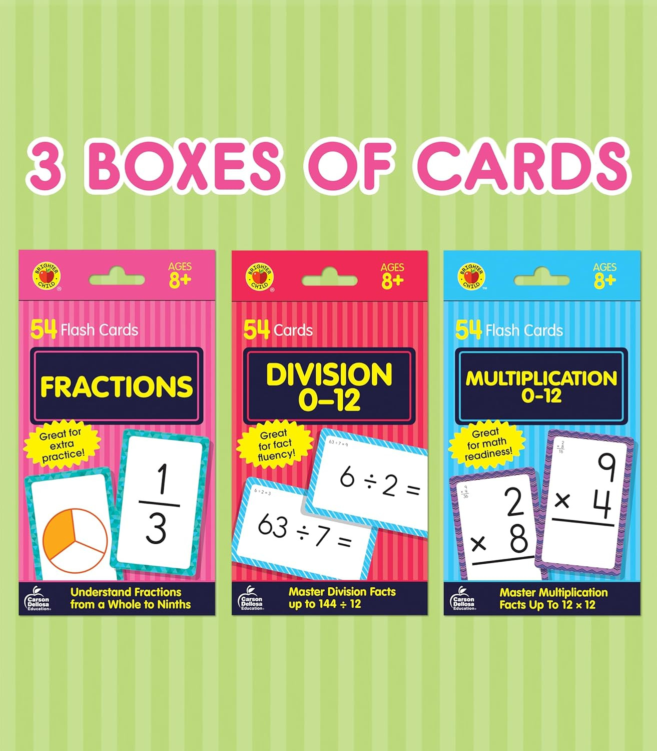 Carson Dellosa Education Division, Fractions, and Multiplication Flash Cards, 3