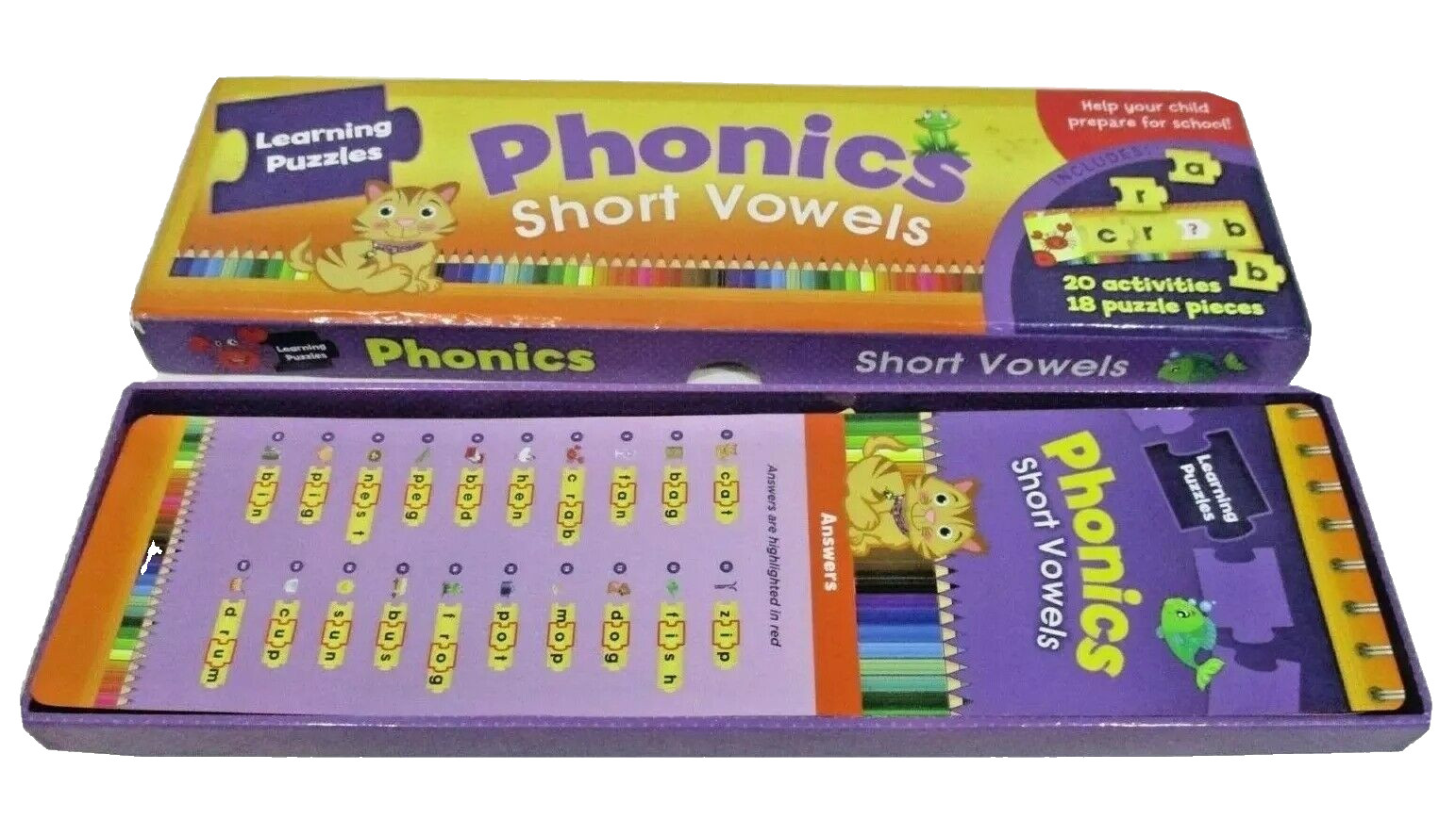 Phonics Short Vowels Learning Puzzle 2013 Paper Rock Complete Set Age 3+