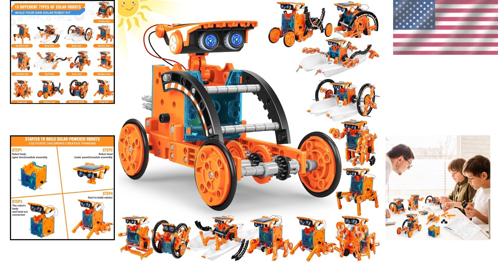 Hands-On 13-in-1 STEM Solar Robot Kit for Kids 8-12 – Fun Learning Experience
