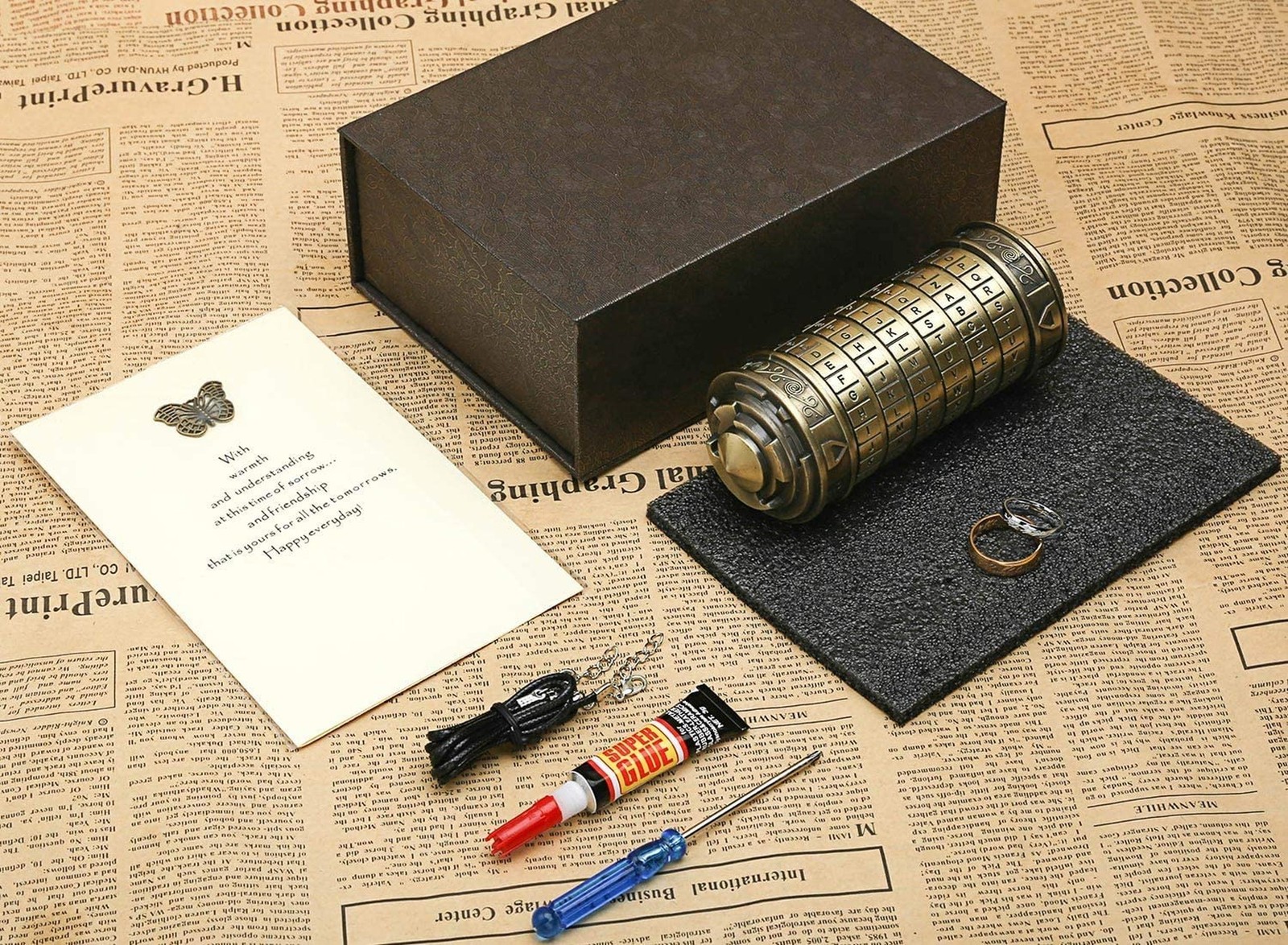 Cryptex Da Vinci Code Money Puzzle Box for Cash Gift Puzzle Boxes with Hidden…