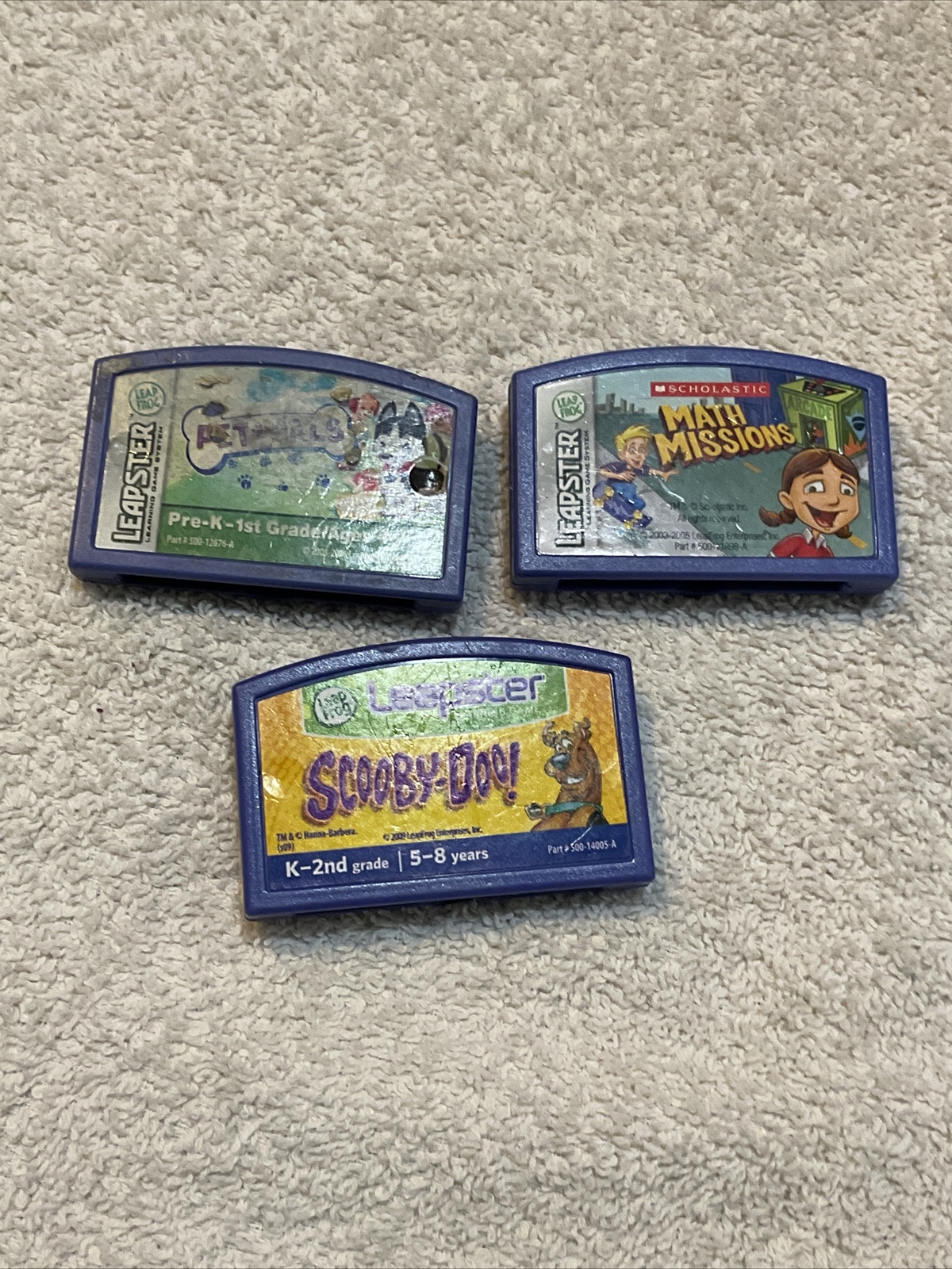 LeapFrog LeapPad, Leapster Explorer -3x Game Cartridges, Scooby Doo Plus More