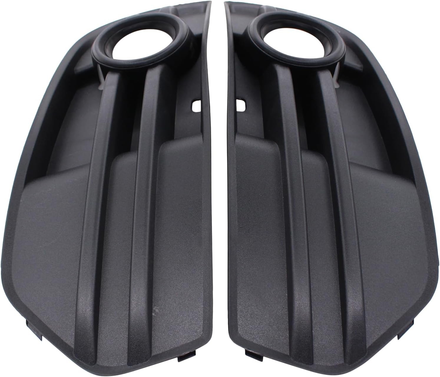 Pair Black Front Bumper Fog Light Grilles Cover Bezel Molding for Audi Q5 MK1