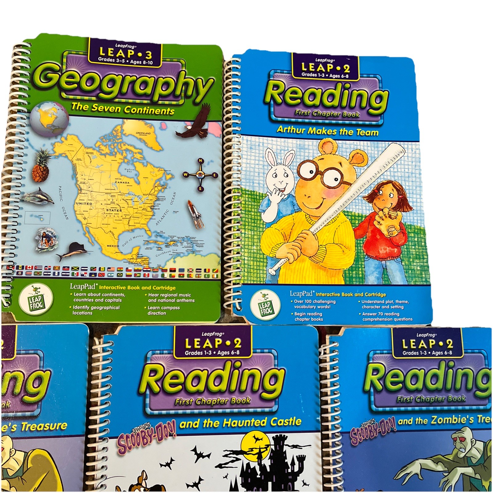 LeapFrog LeapPad Book Lot of 5 Books-no Cartridges Ages 6-10 (LB046)