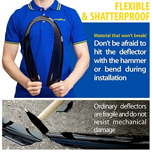 Shatterproof in-Channel Window Deflectors for Trucks Dodge RAM 1500 2019-2026 Qu