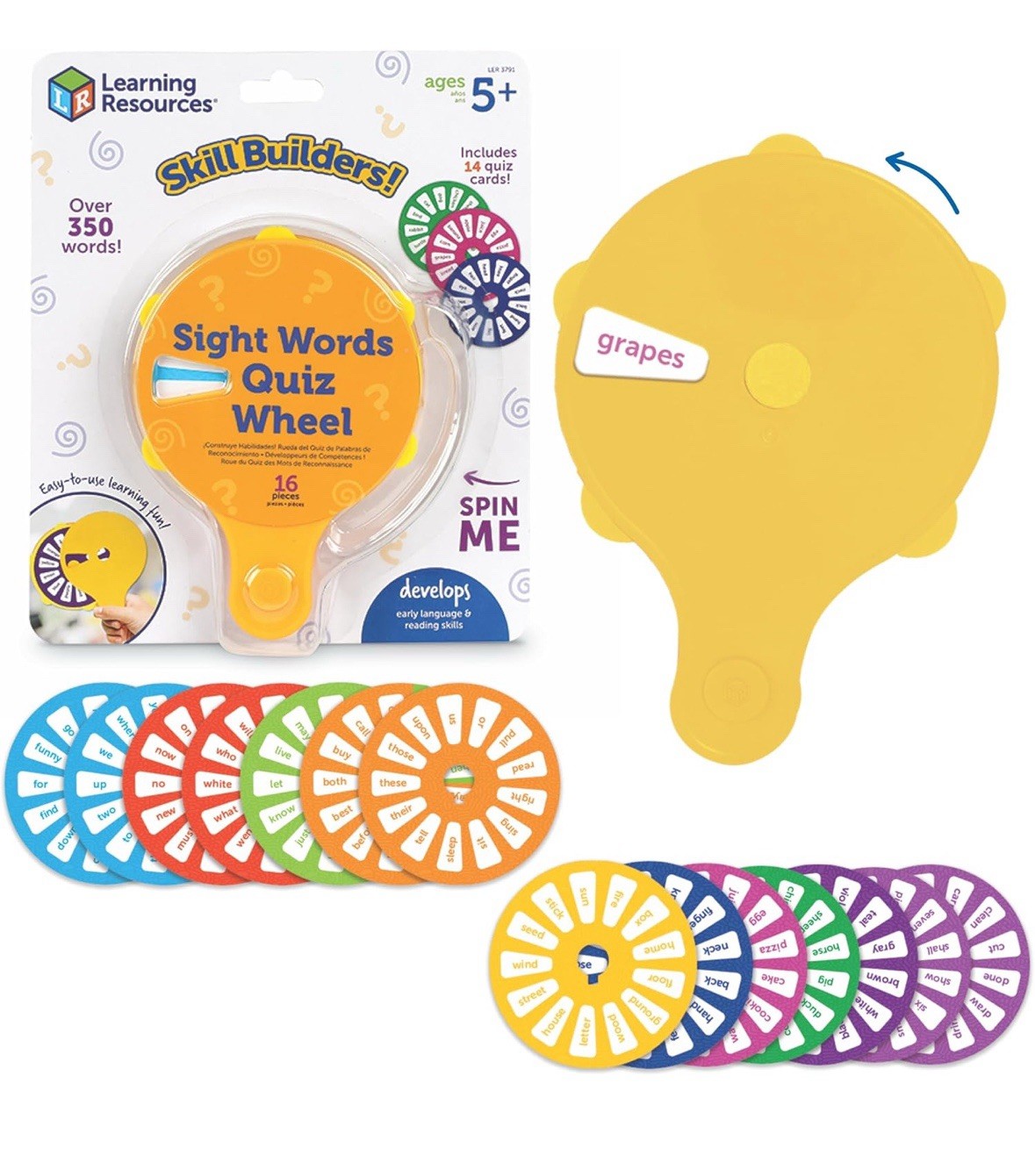 Learning Resources Spin And Learn Wheels Sight Words 350 Words Game New