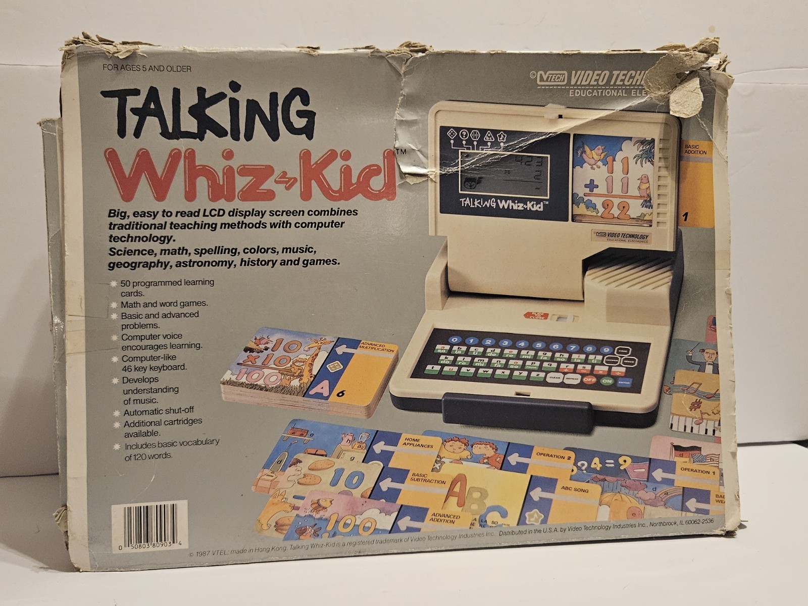 Talking Whiz Kid 1987 Vtech Education Computer w/ Learning Cards Vintage Nos