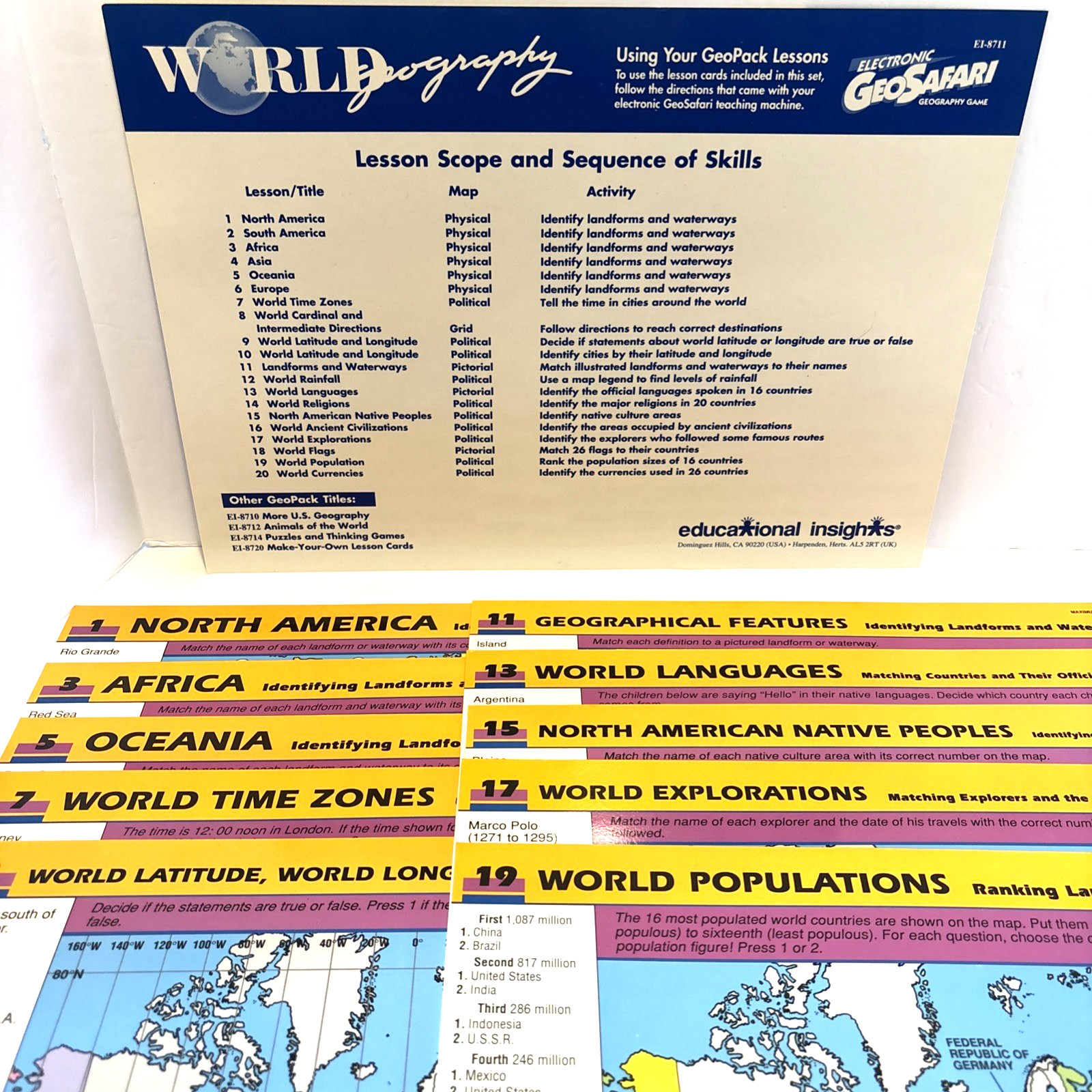 Vintage Electronic GeoSafari World & U.S. Geography Learning Game Lot Homeschool