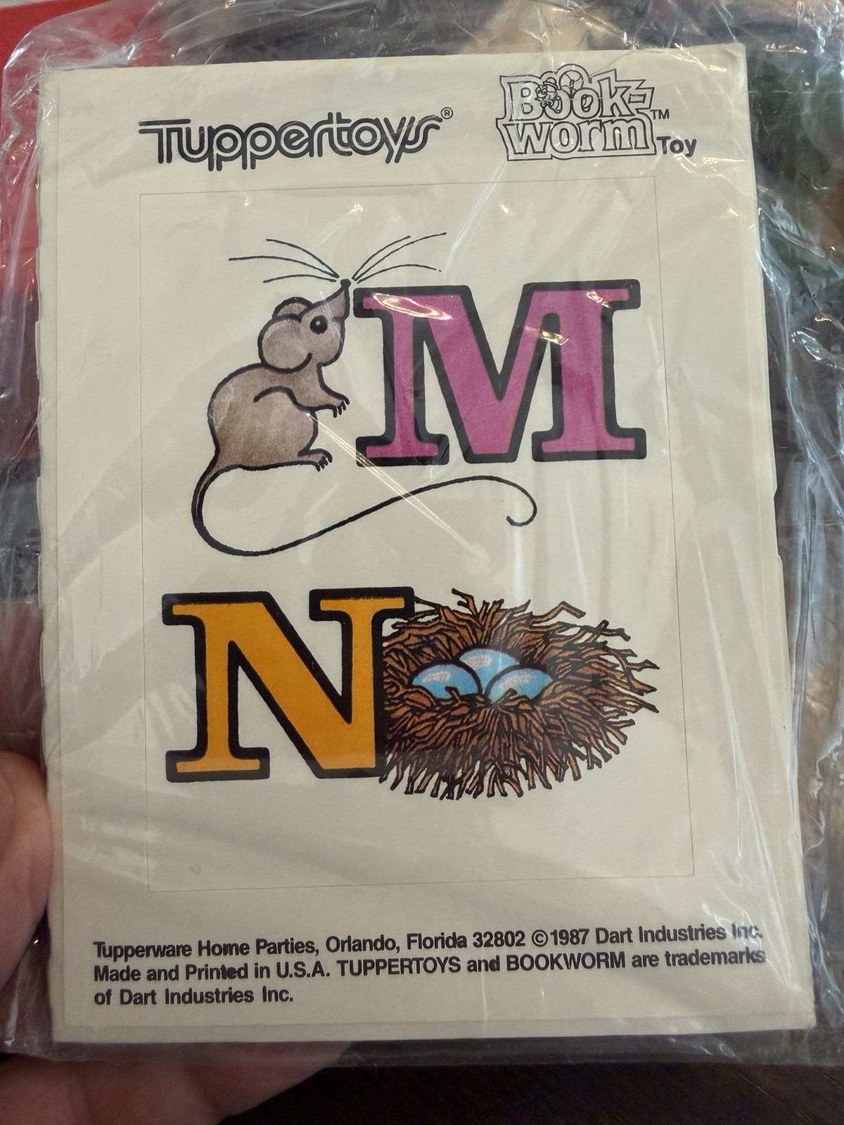Vintage 1987 Tuppertoys Book Worm Alphabet Learning Toy Complete Sealed Inserts