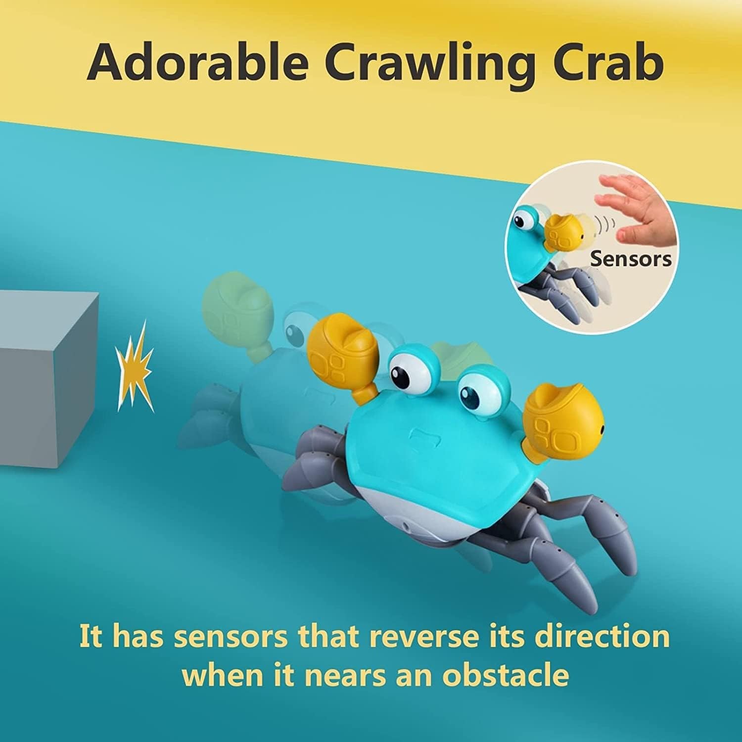 Crawling Crab Baby Toy – Infant Tummy Time Toys 3 4 5 6 7 8 9 …