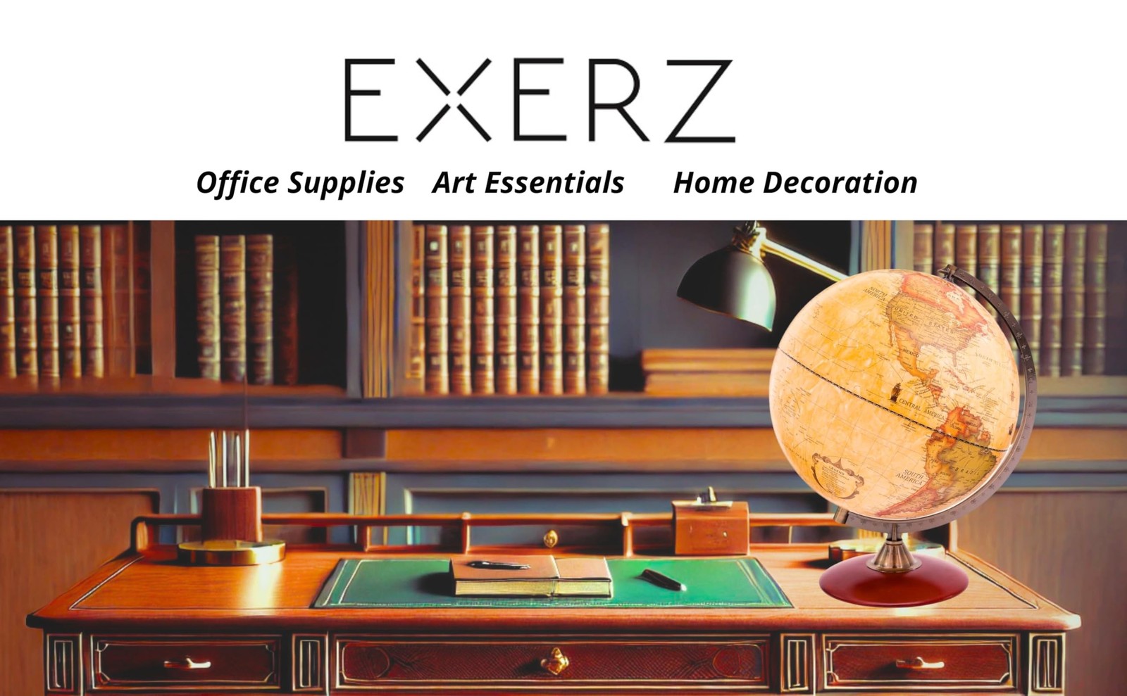 Exerz 12″ Antique Globe With a Wood Base – Rotating World Globe – Modern Map …