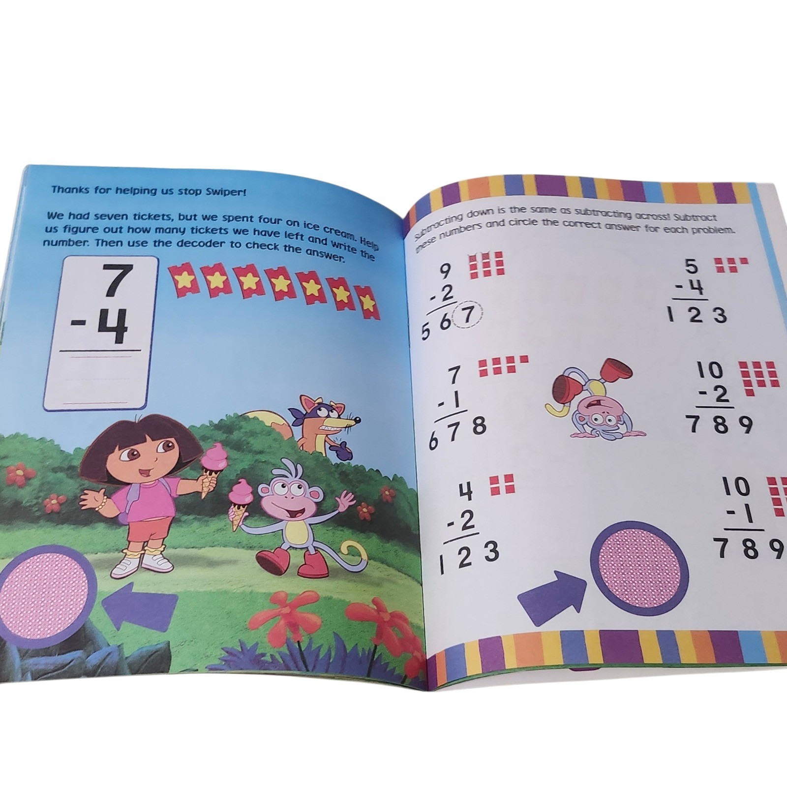 NEW Dora the Explorer Addition Subtraction Workbook Kindergarten 2003