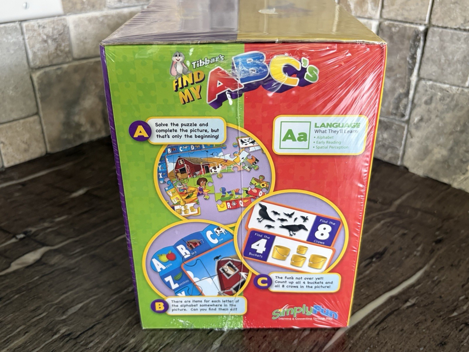 SIMPLY FUN “TIBBAR’S FIND MY 123 & ABC” FLOOR PUZZLES DEVELOPMENT READING & MATH